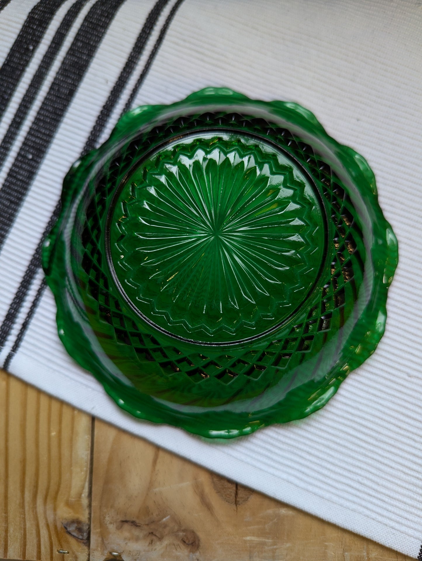 Green Depression Glass Dish
