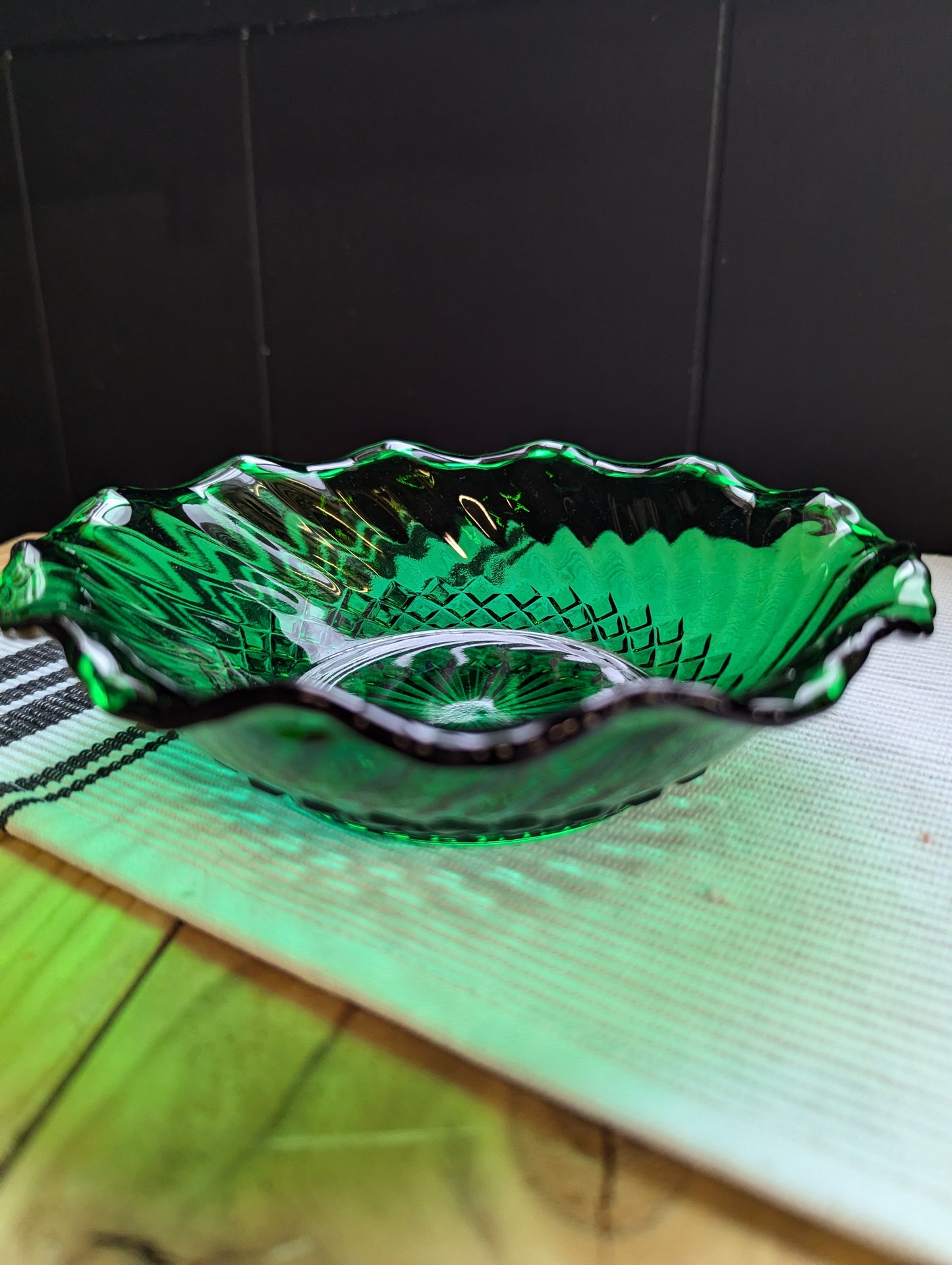 Green Depression Glass Dish