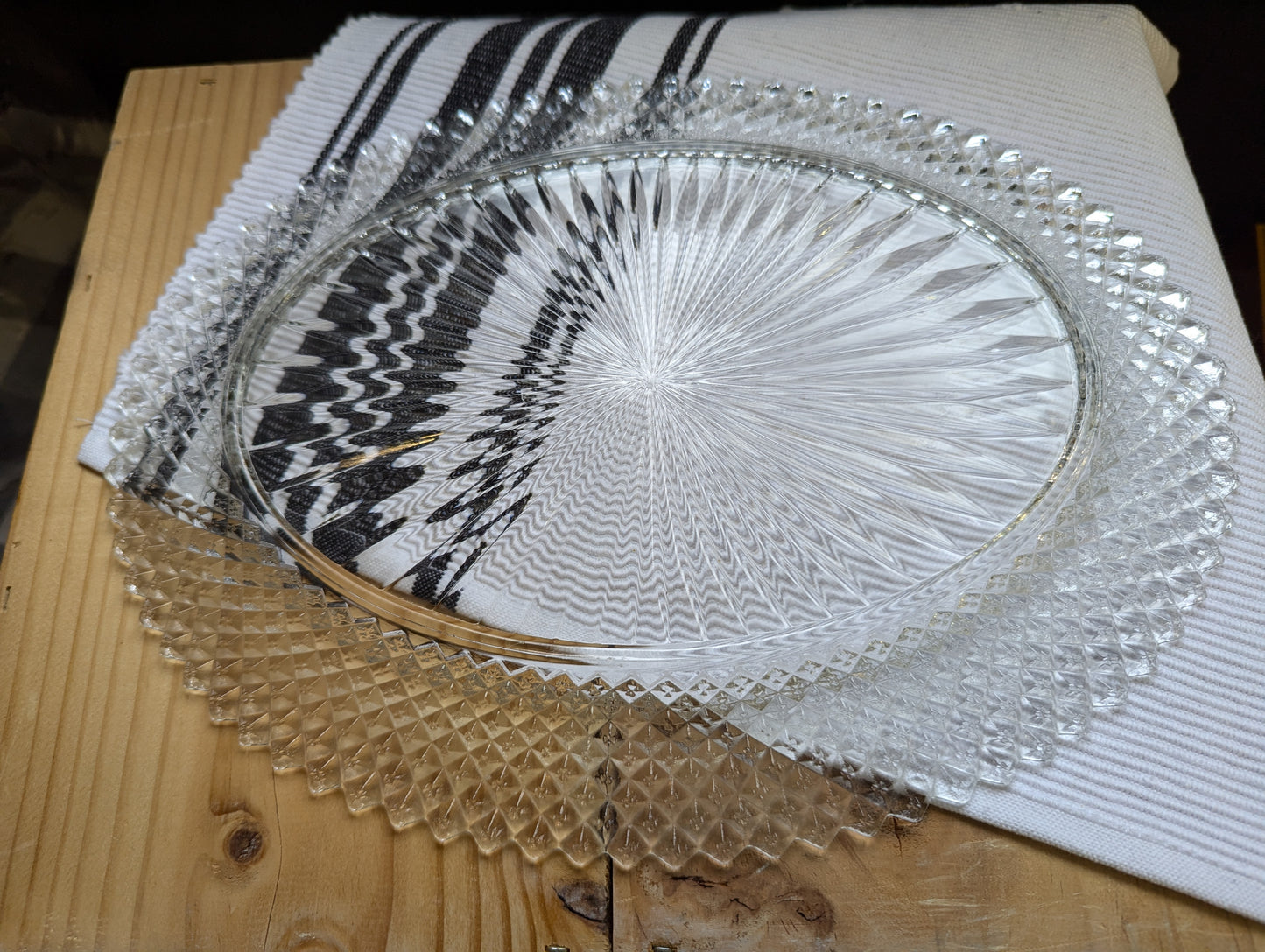Anchor Hocking Clear Depression Glass Miss America Platter
