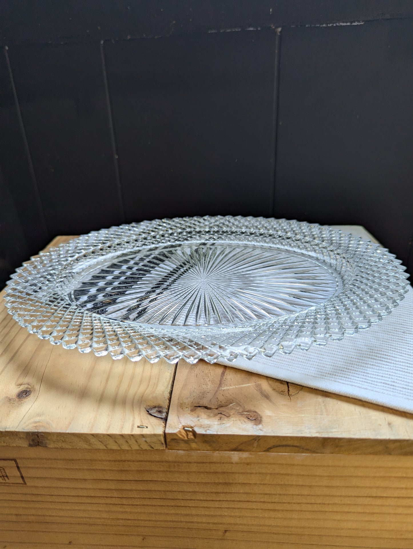 Anchor Hocking Clear Depression Glass Miss America Platter