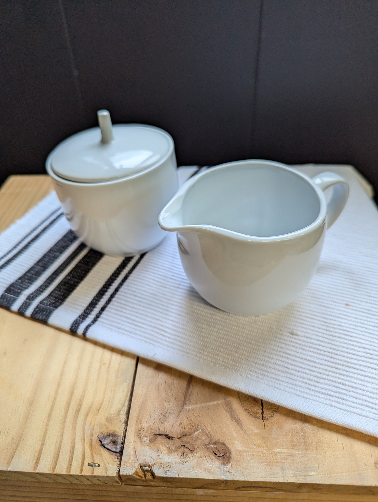 White Cream and Sugar Serving Dishes