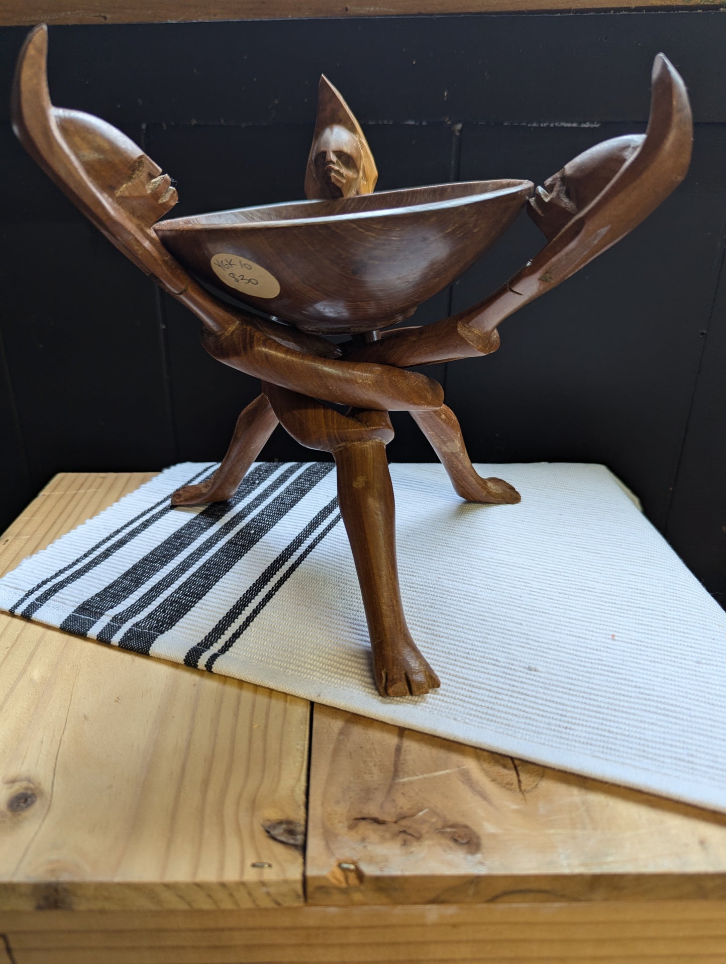 Hand Carved Pedestal Bowl