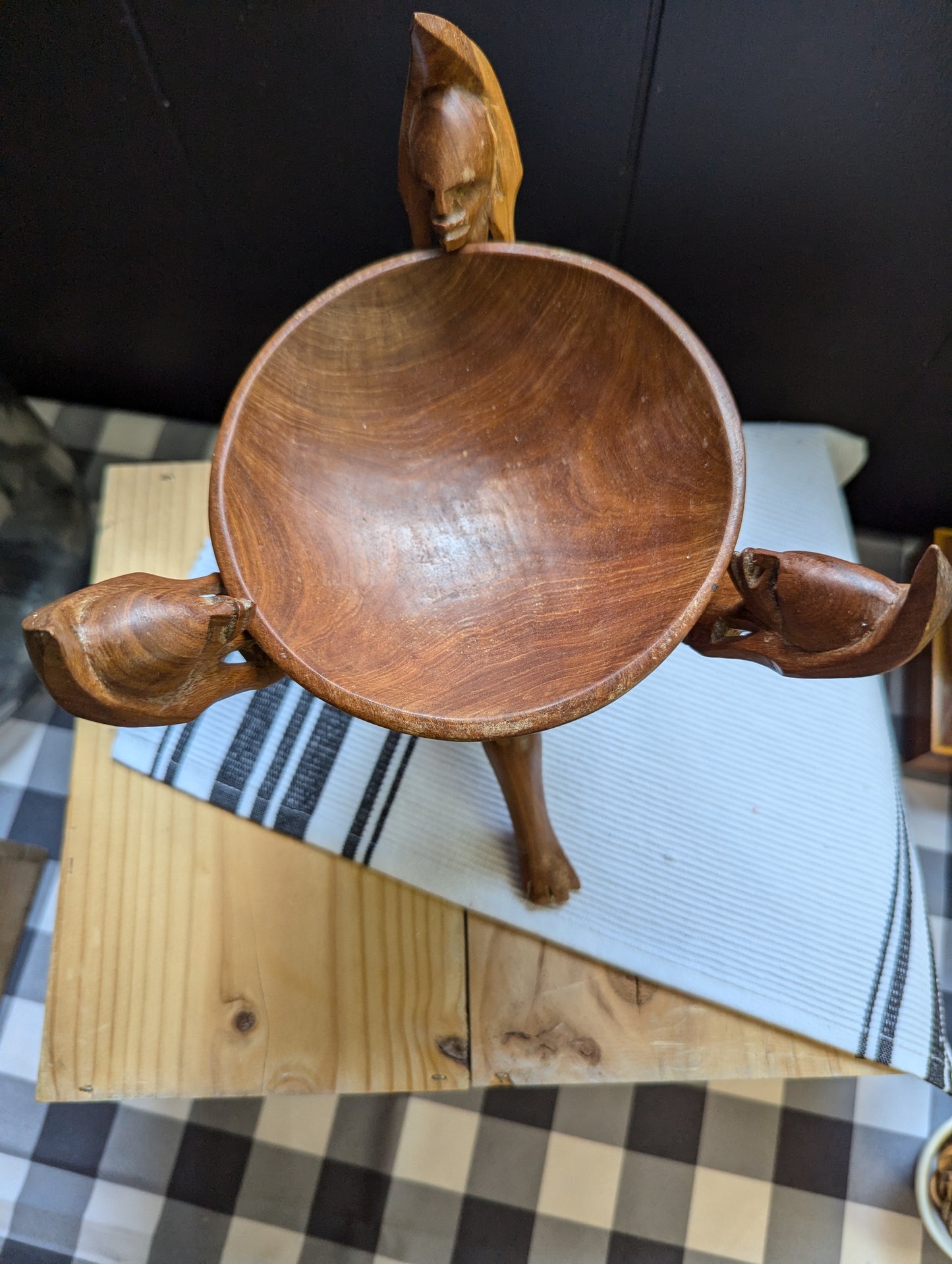 Hand Carved Pedestal Bowl