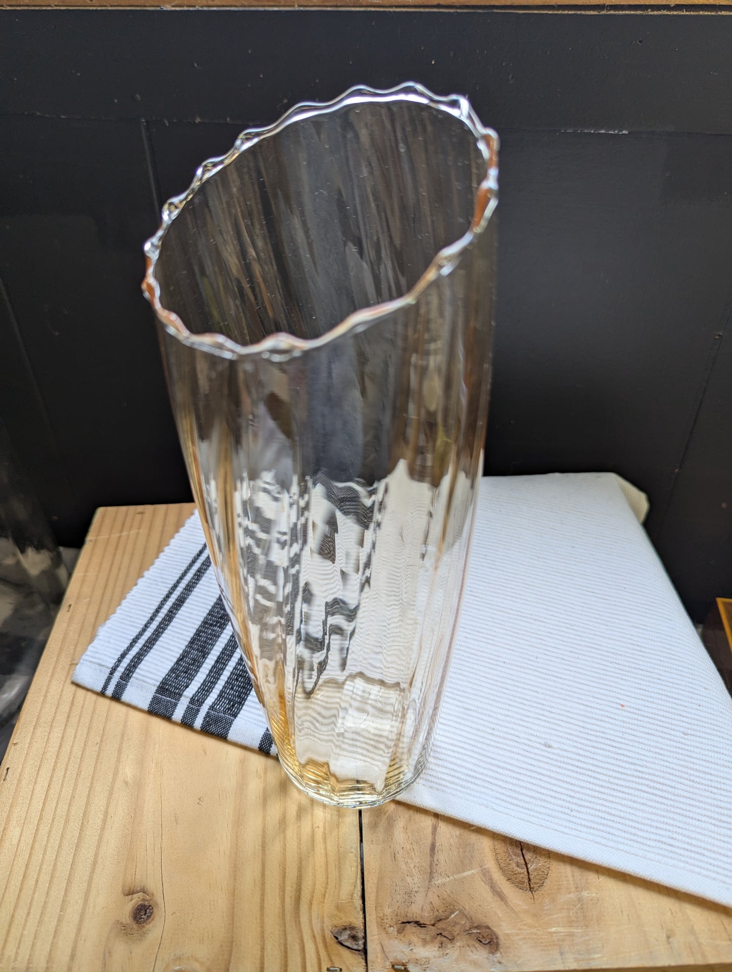 Fluted Vase with Scalloped Edge