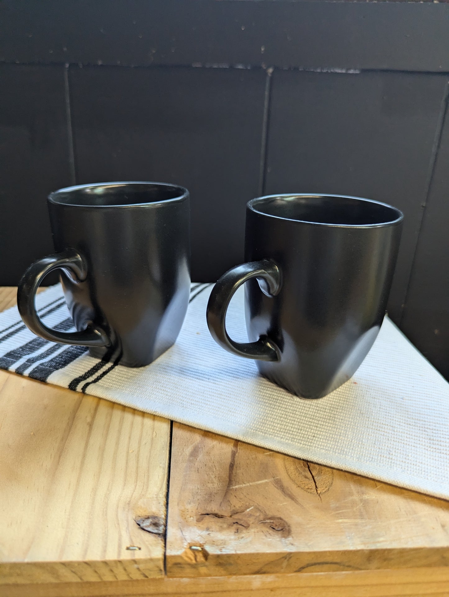 Black Earthenware Mugs