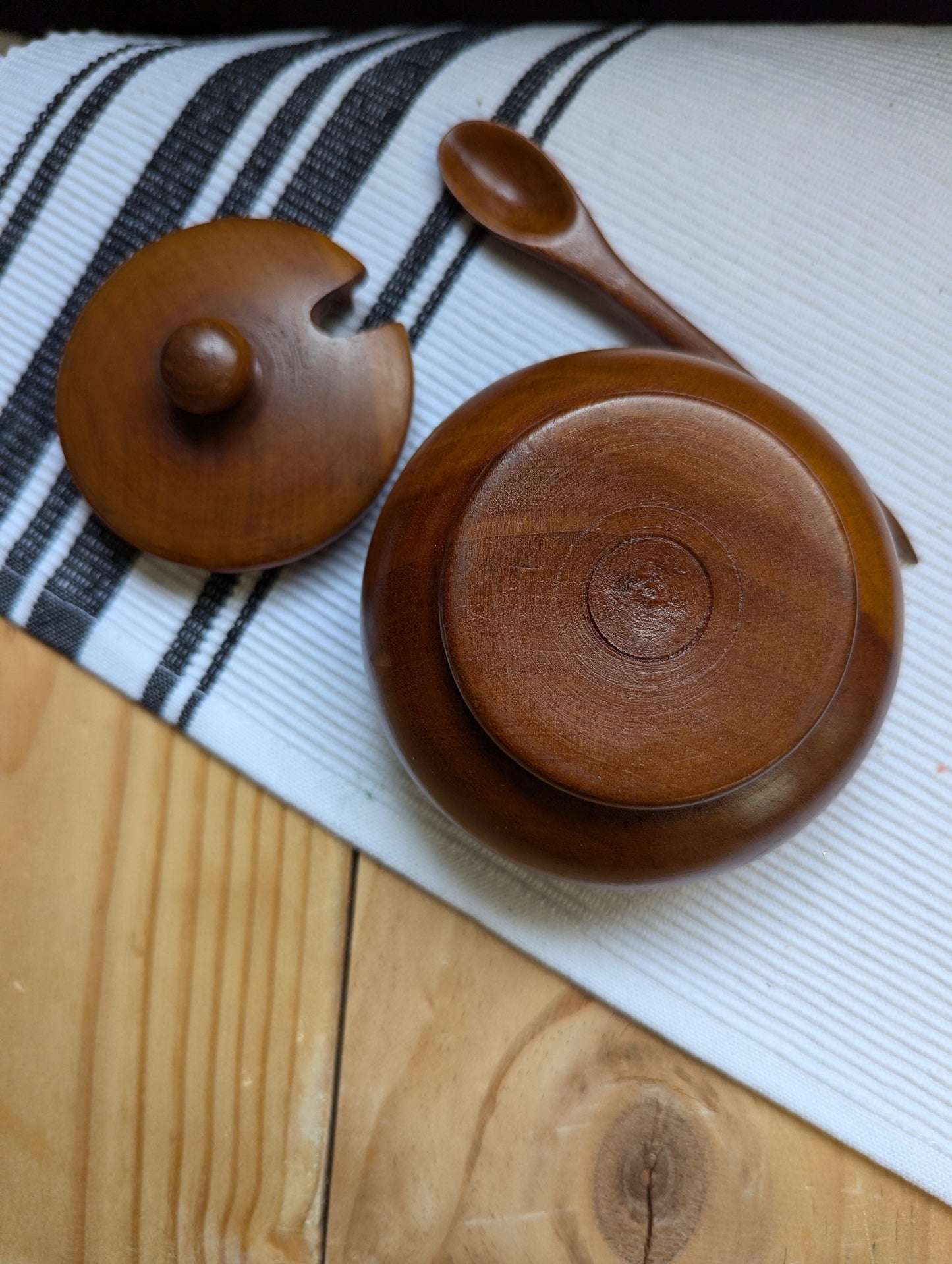 Wood Sugar/Spice Bowl