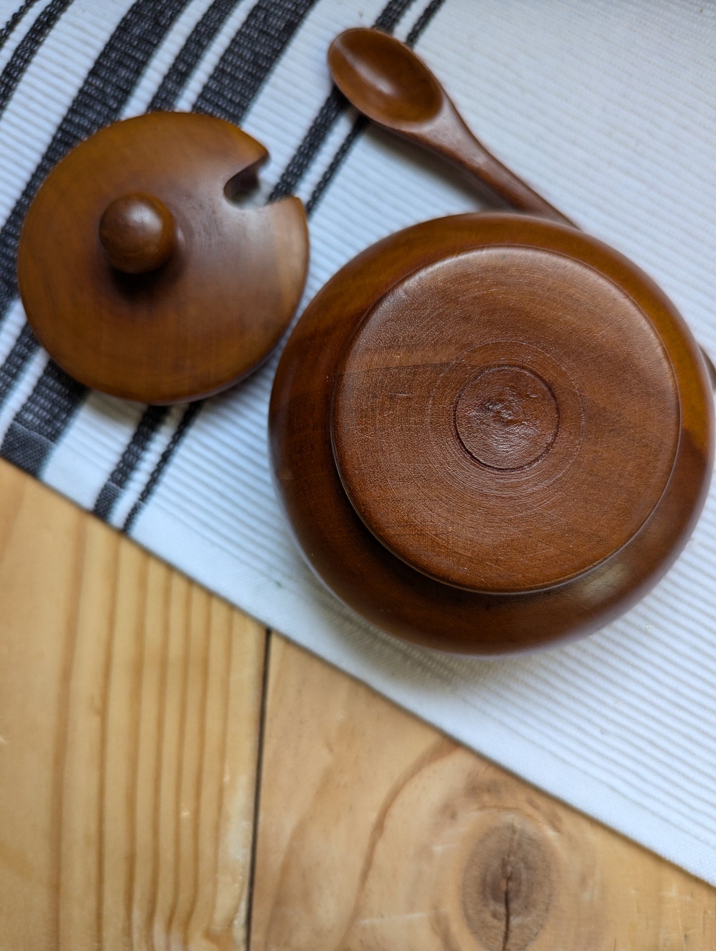 Wood Sugar/Spice Bowl