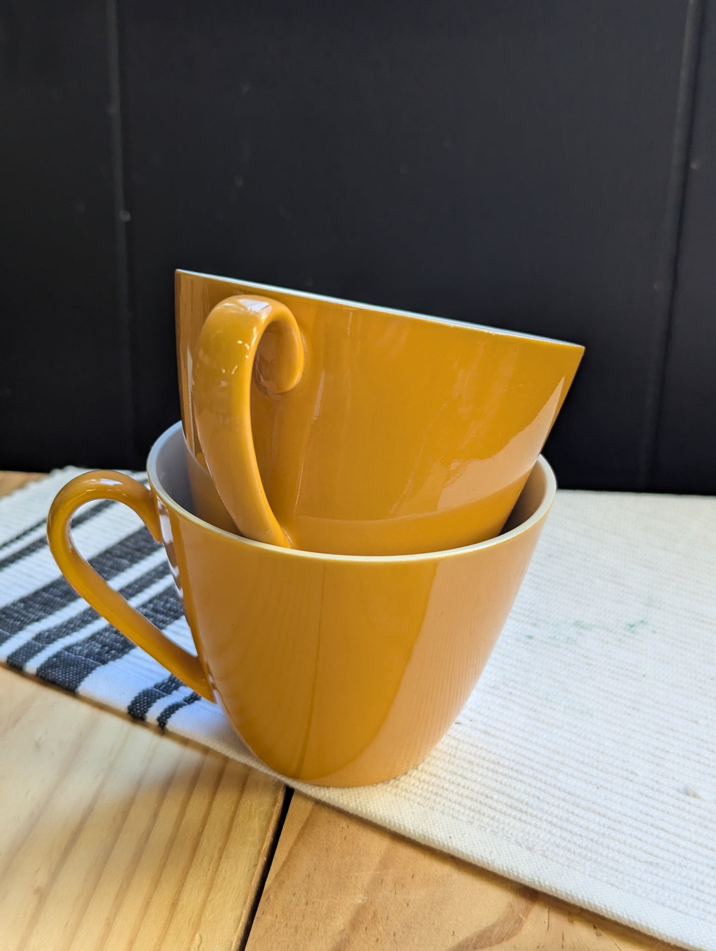 Myott's "China-Lyke" Golden Yellow Teacups