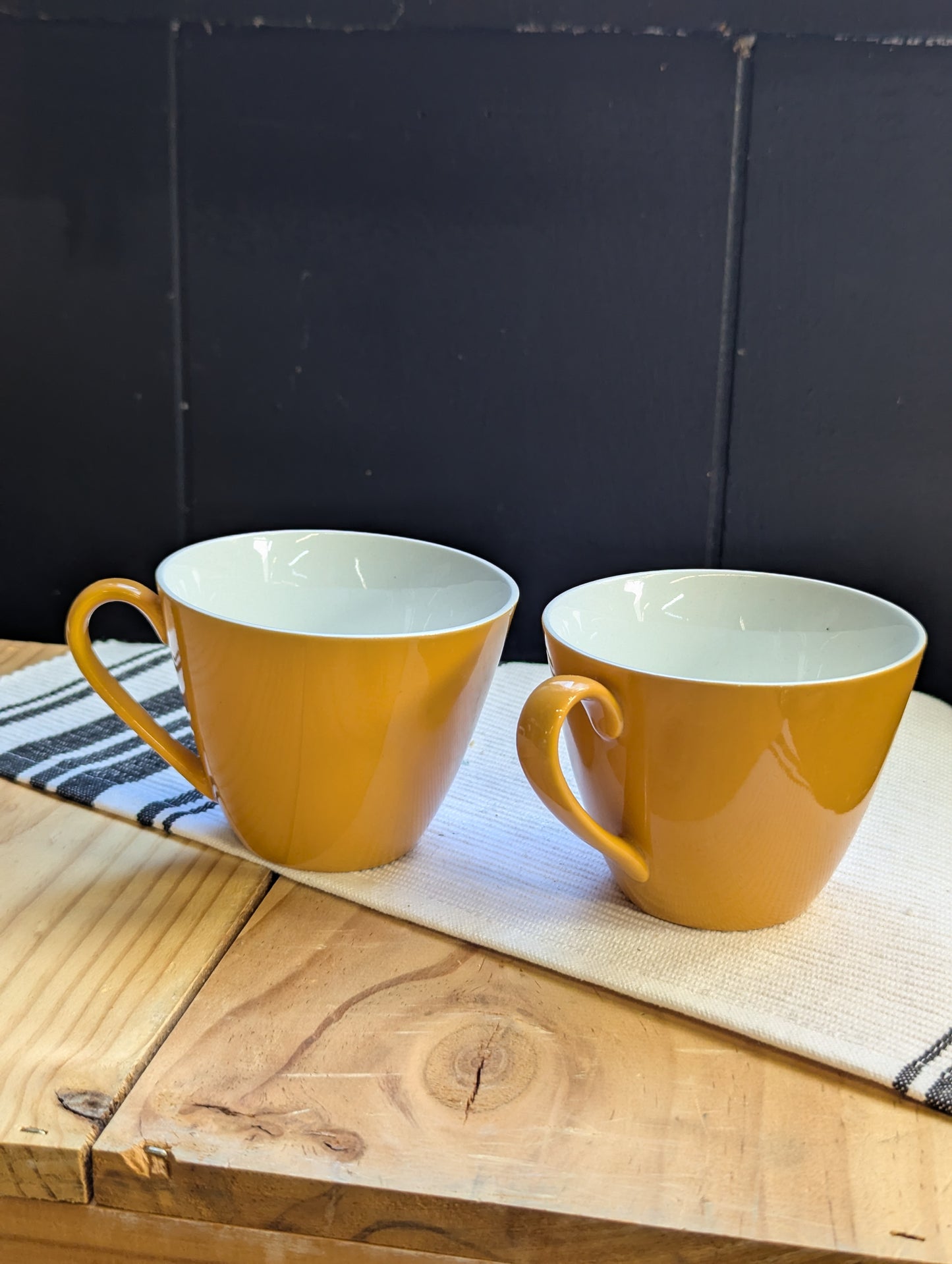 Myott's "China-Lyke" Golden Yellow Teacups