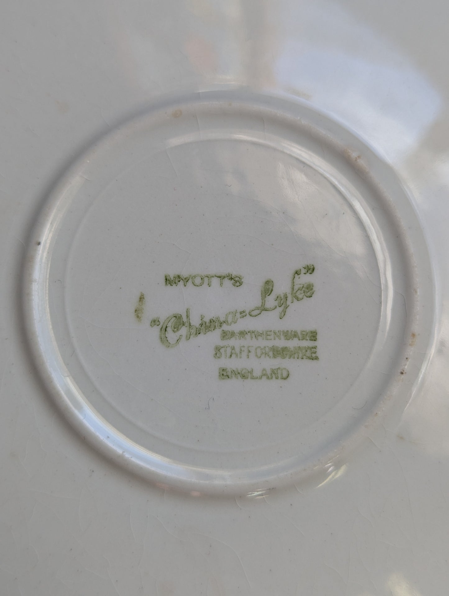 Myott's "China-Lyke" Teacup and Saucer