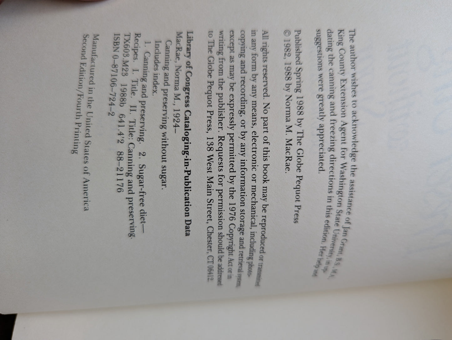 Canning and Preserving Without Sugar; Second Edition