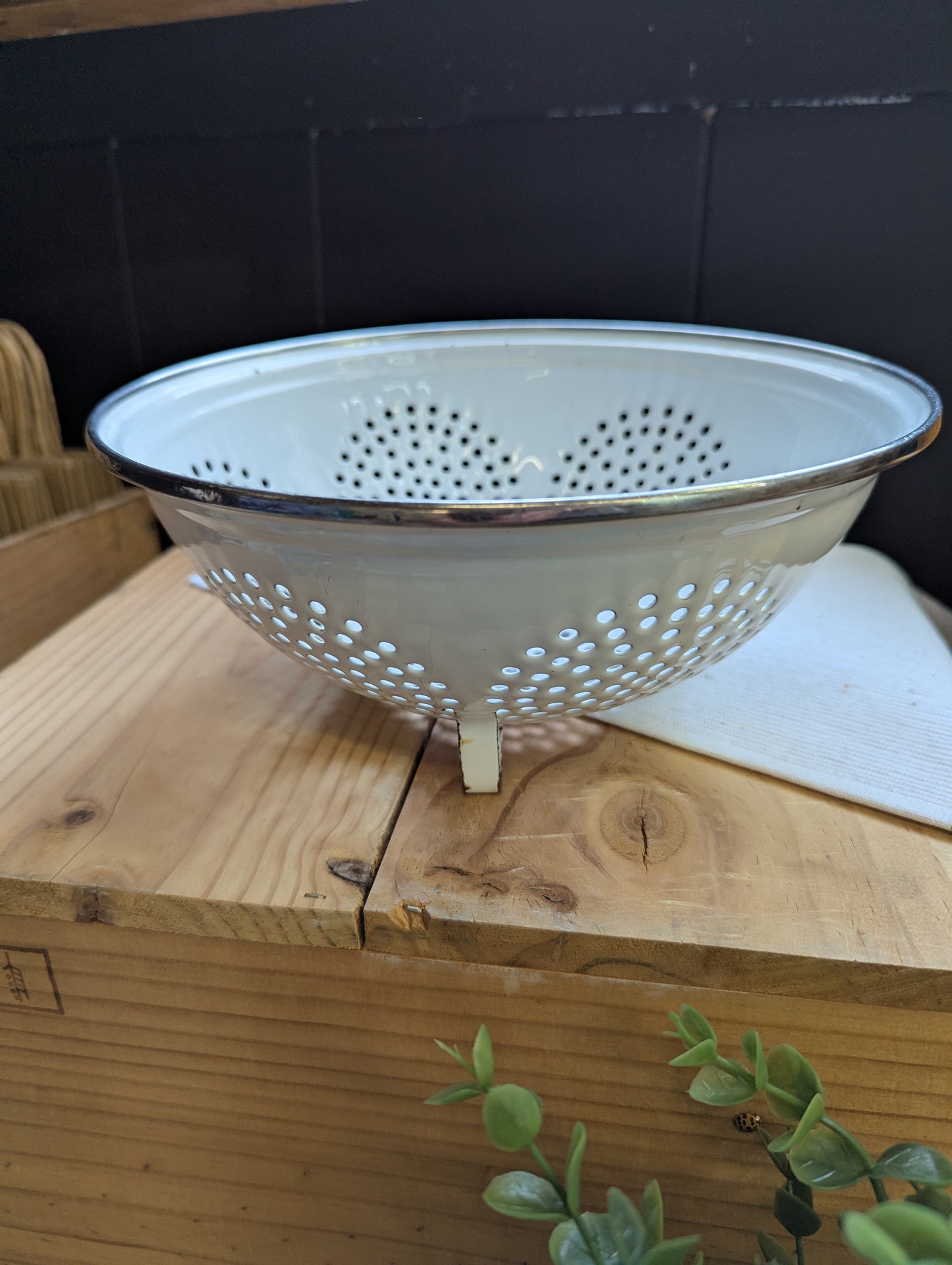 White Enamel Colander