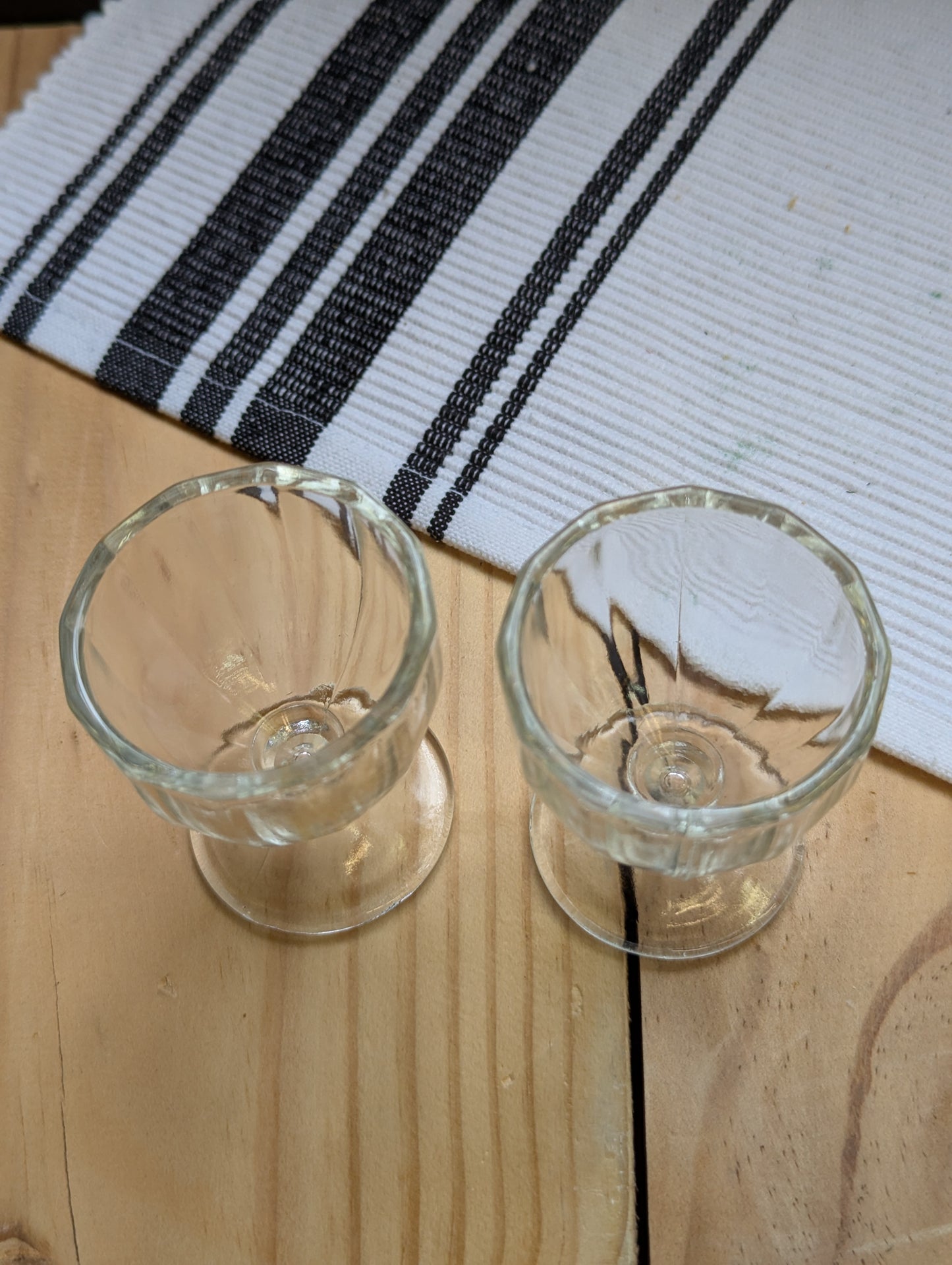 Pair of Pressed Glass Egg Holders