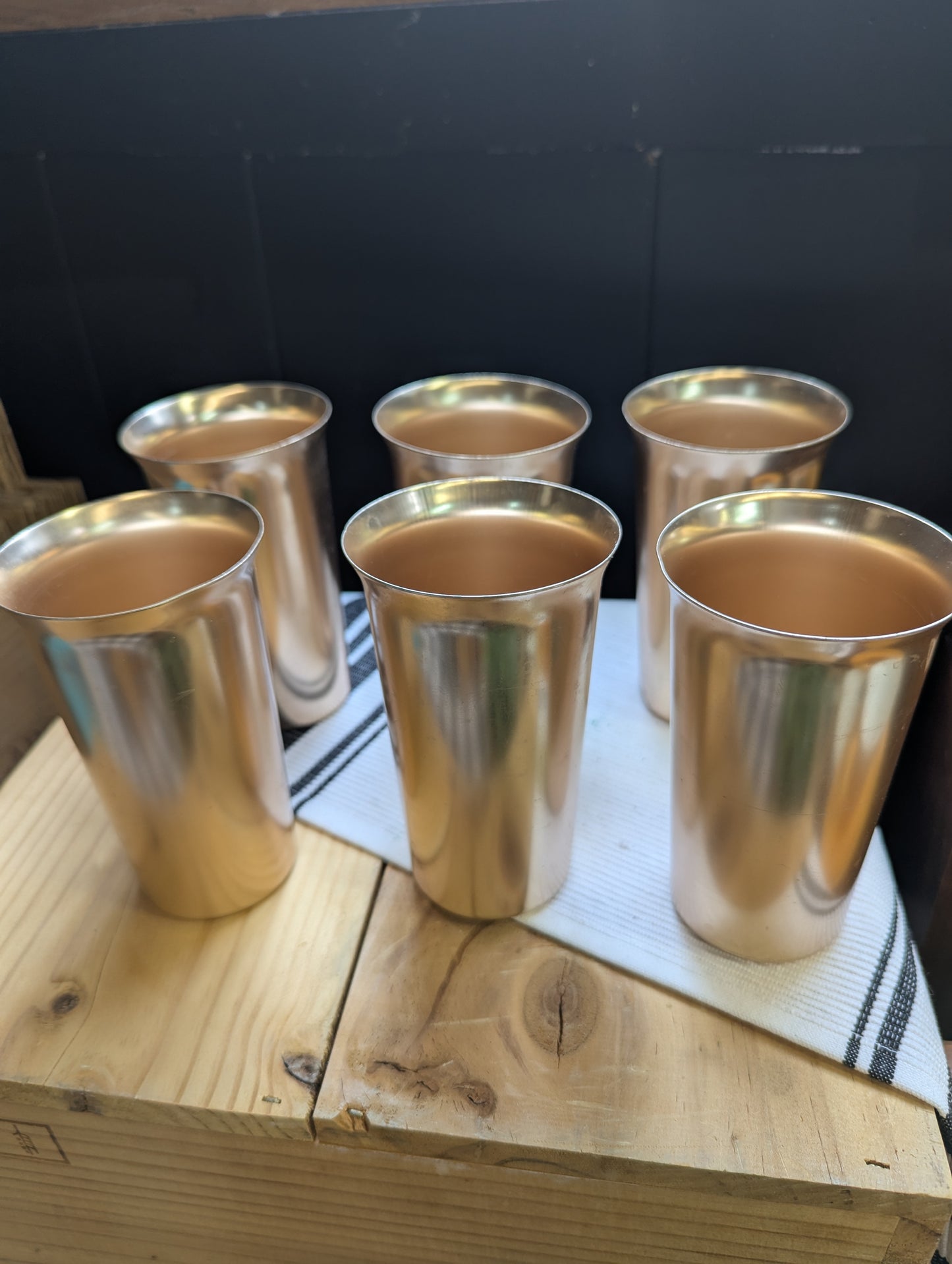 Set of 6 Rose Gold Aluminium Tumblers