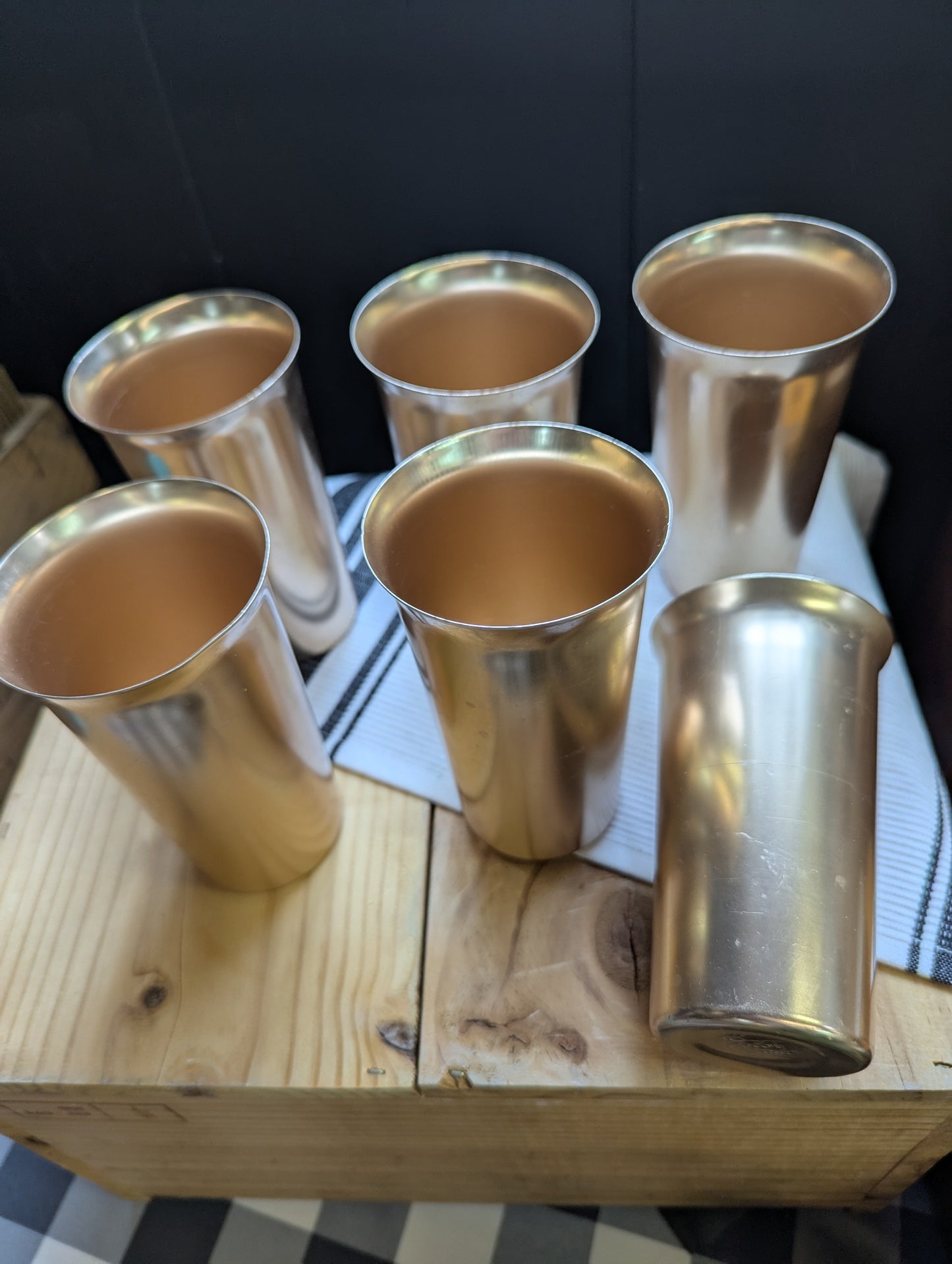 Set of 6 Rose Gold Aluminium Tumblers