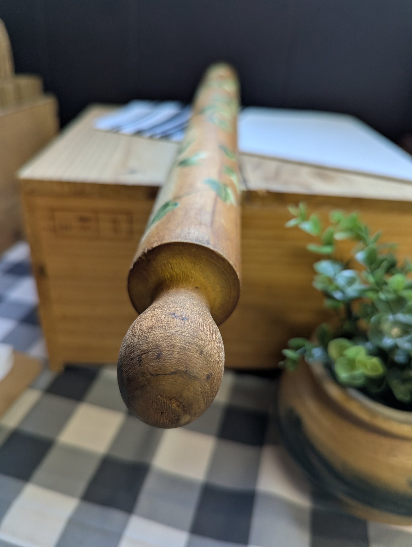 Folk Art Decorative Hand Painted Rolling Pin