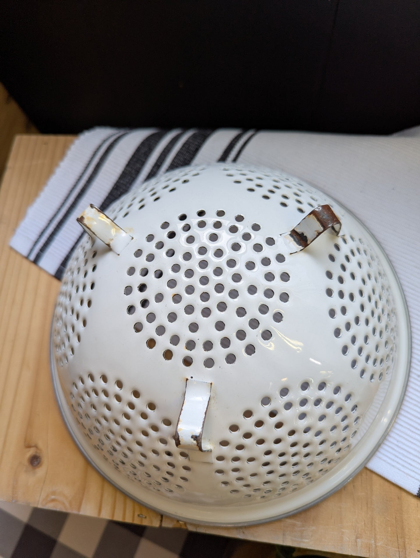 White Enamel Colander