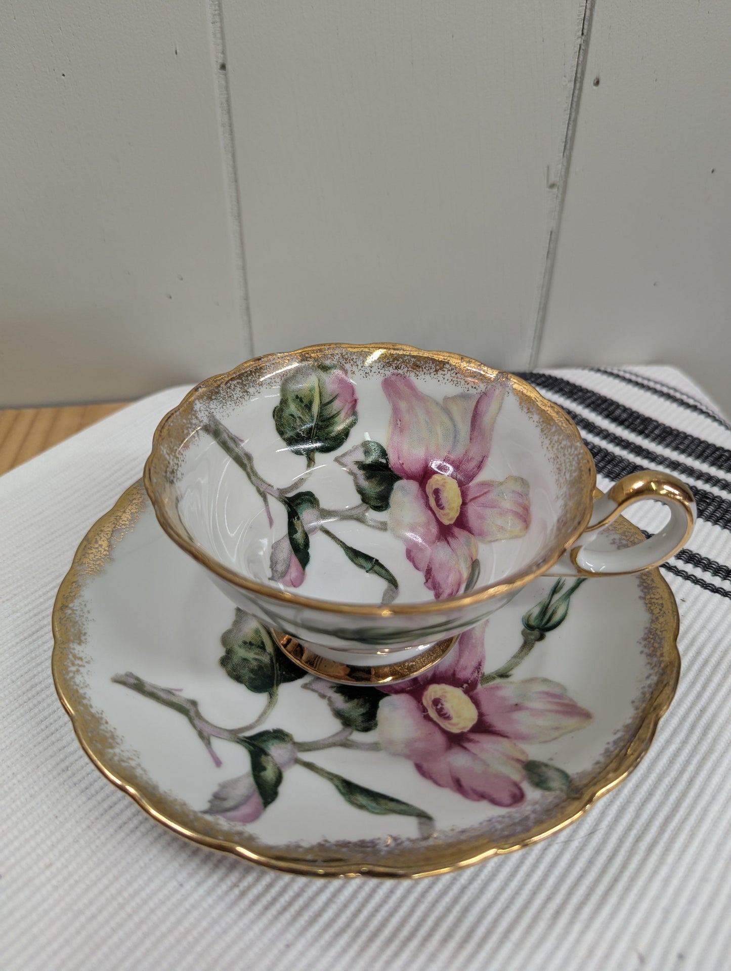 Trimont Pink Orchid Teacup and Saucer