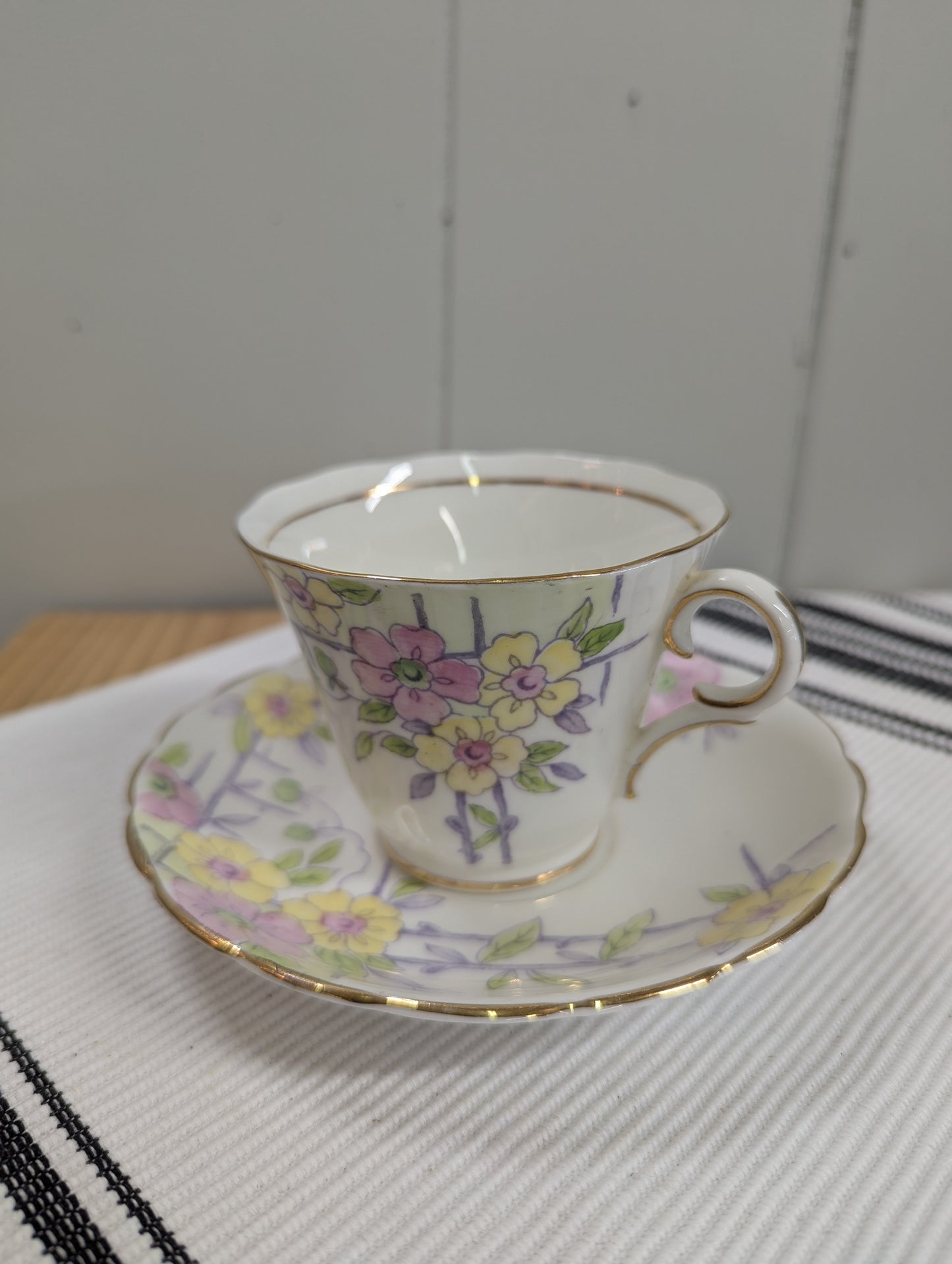 Coclough Floral Trellis Teacup and Saucer