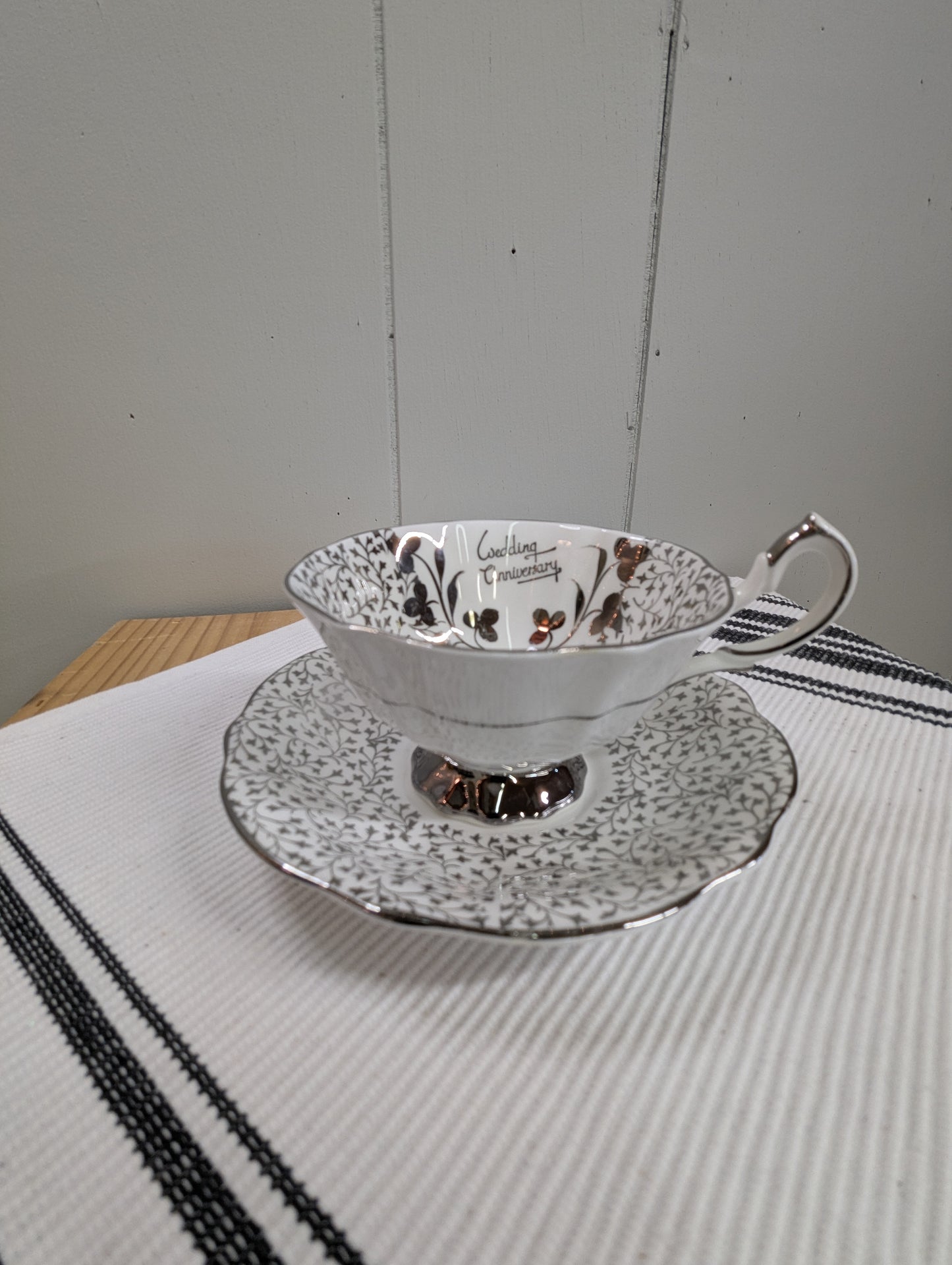 Wedding Anniversary Teacup and Saucer