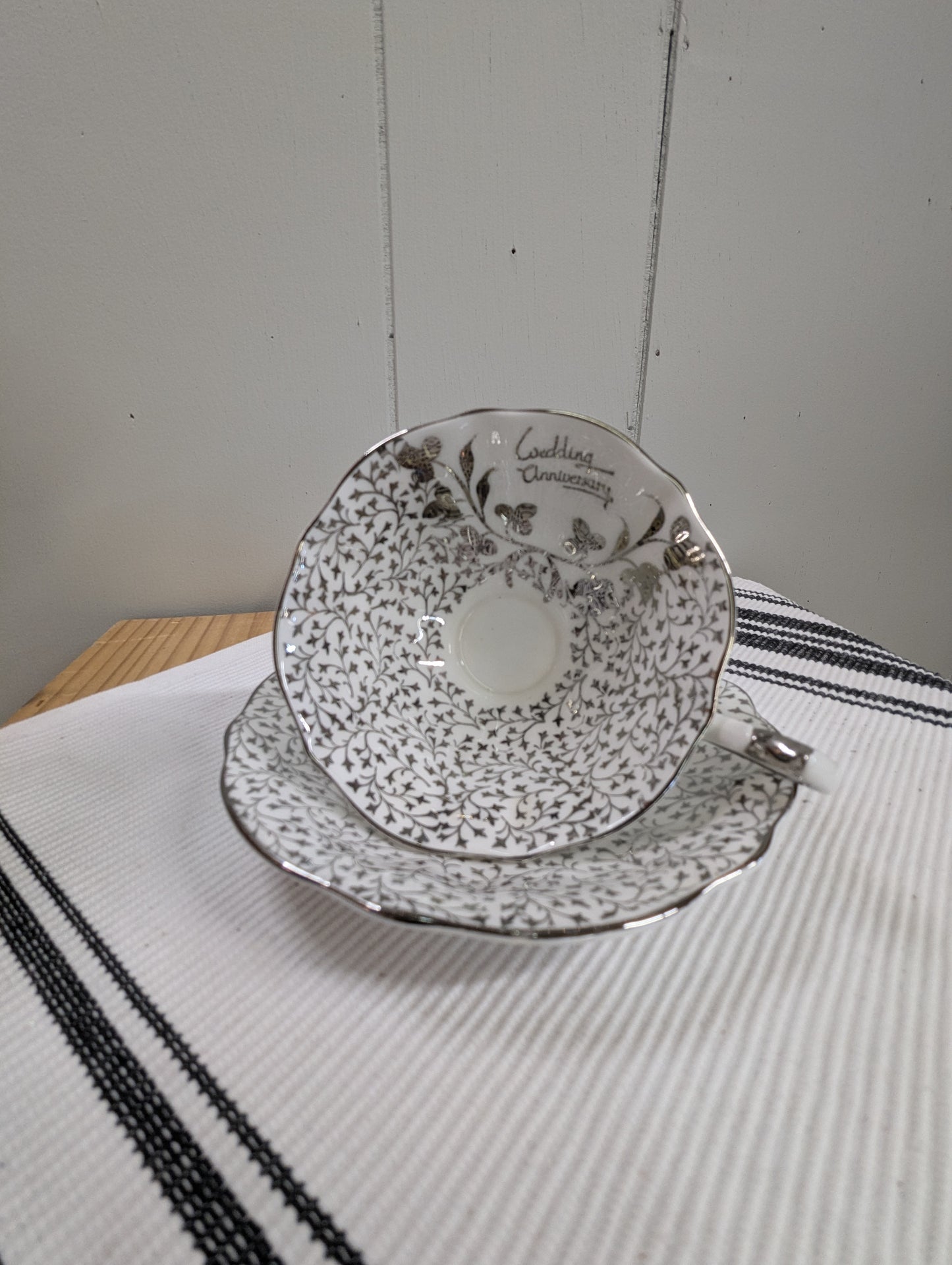 Wedding Anniversary Teacup and Saucer