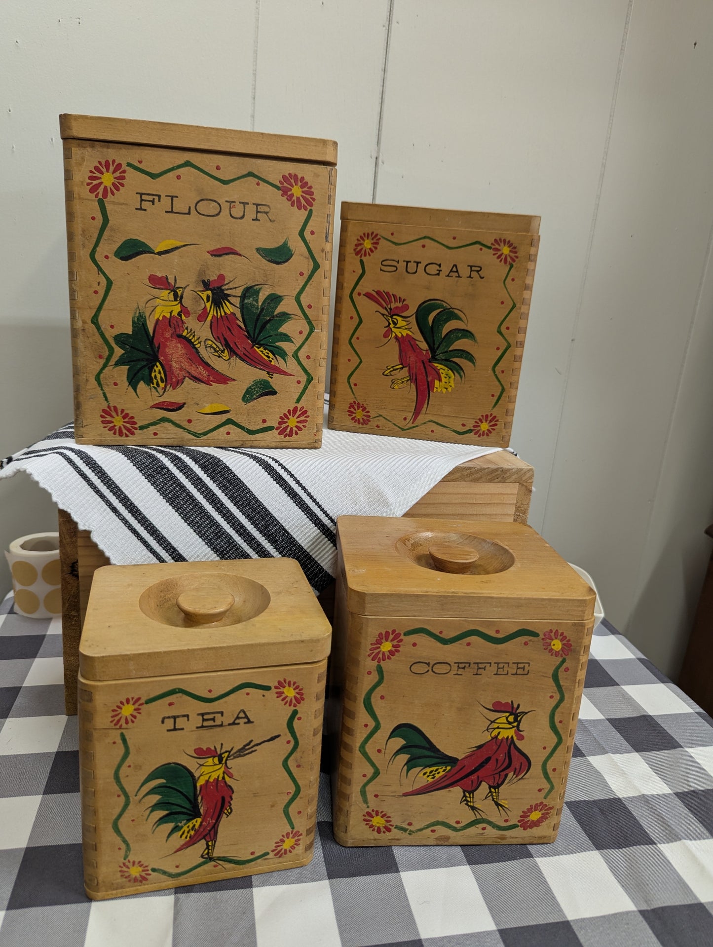 Set of 4 Rooster Canisters