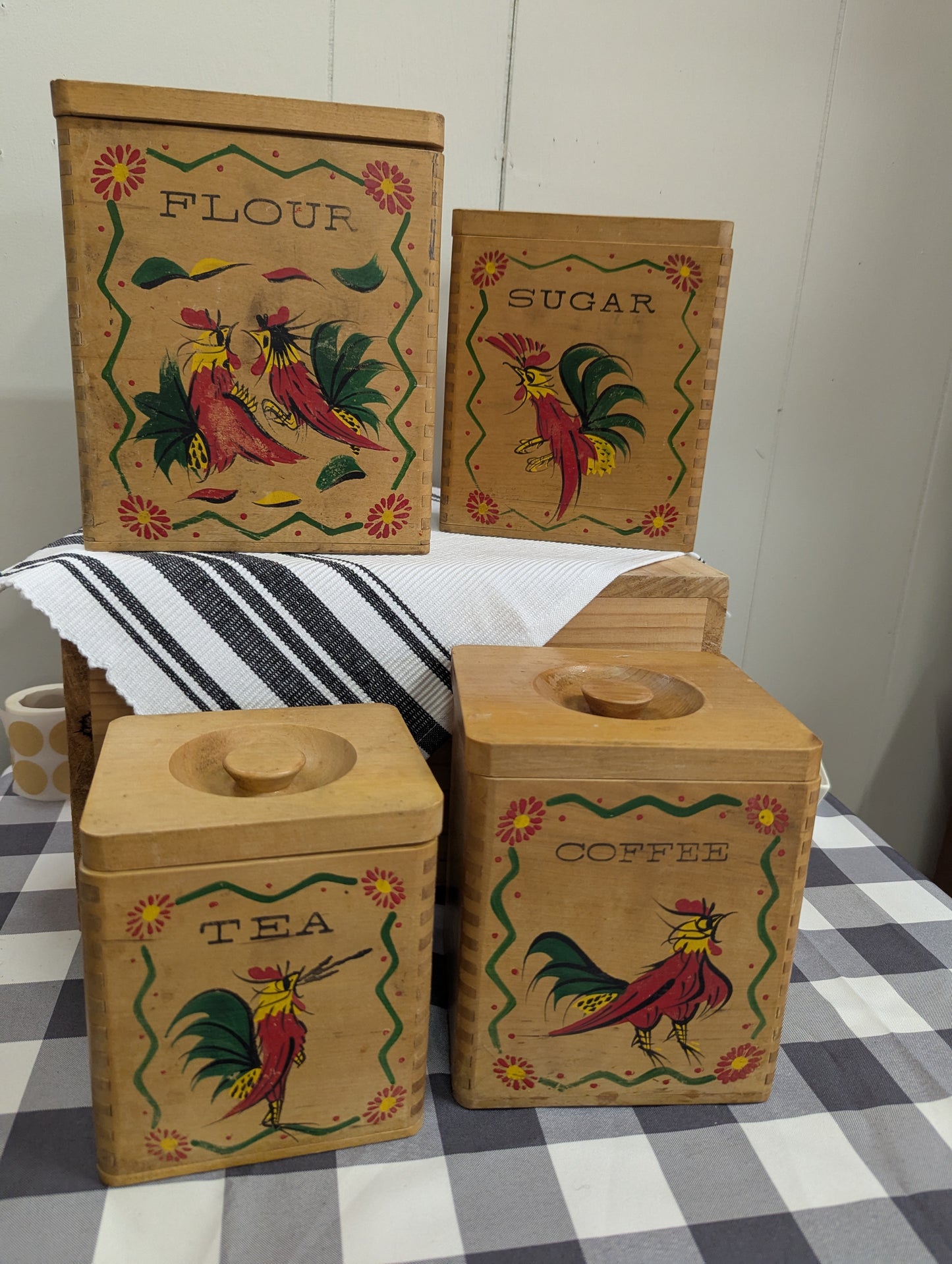 Set of 4 Rooster Canisters