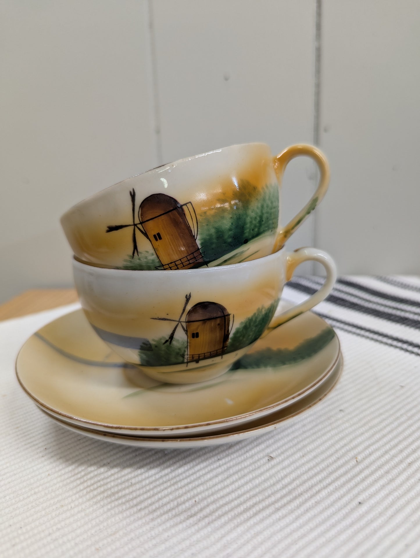 Windmill Teacups and Saucers