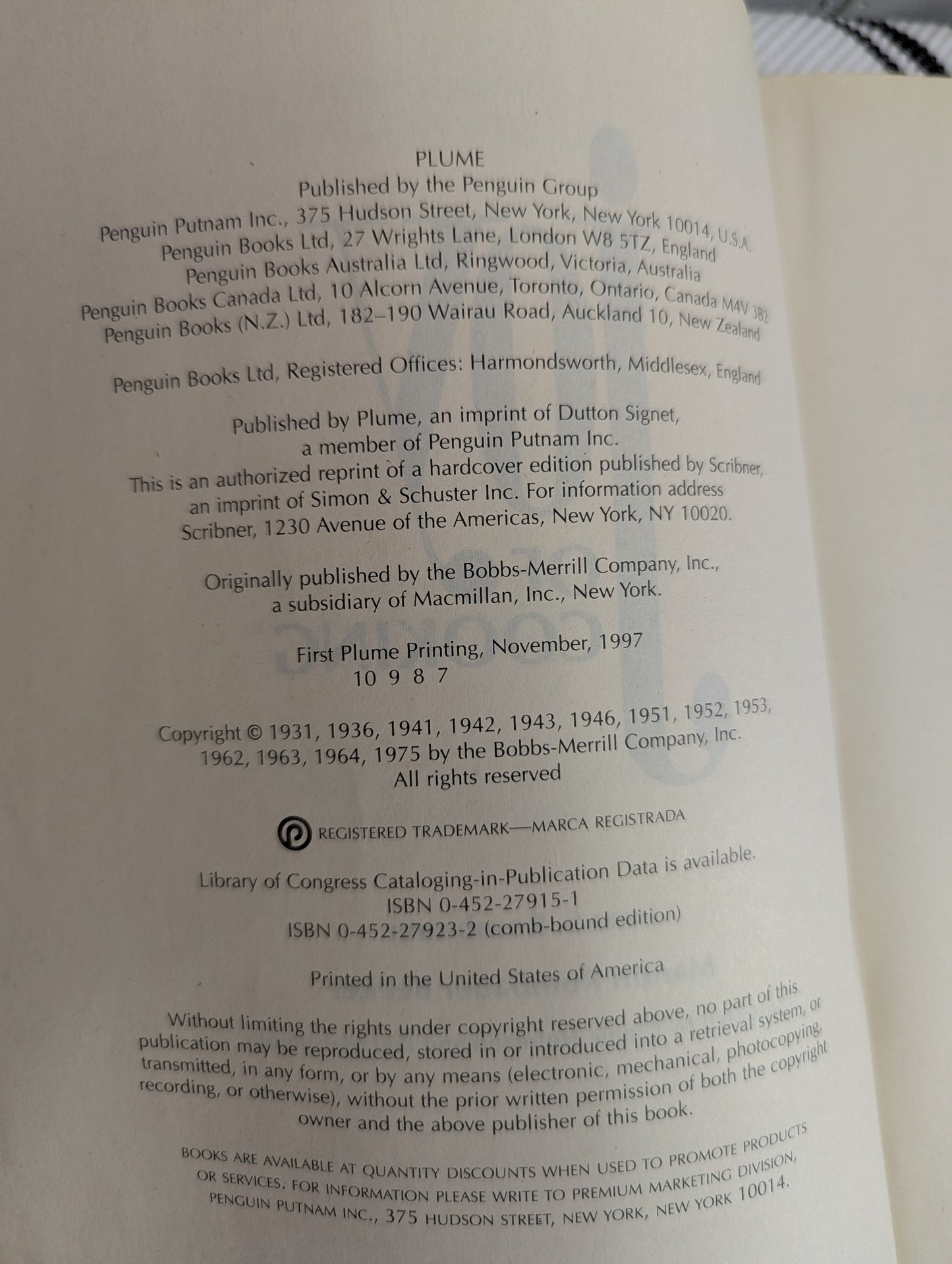 Joy of Cooking - The All Purpose Cookbook; 1997