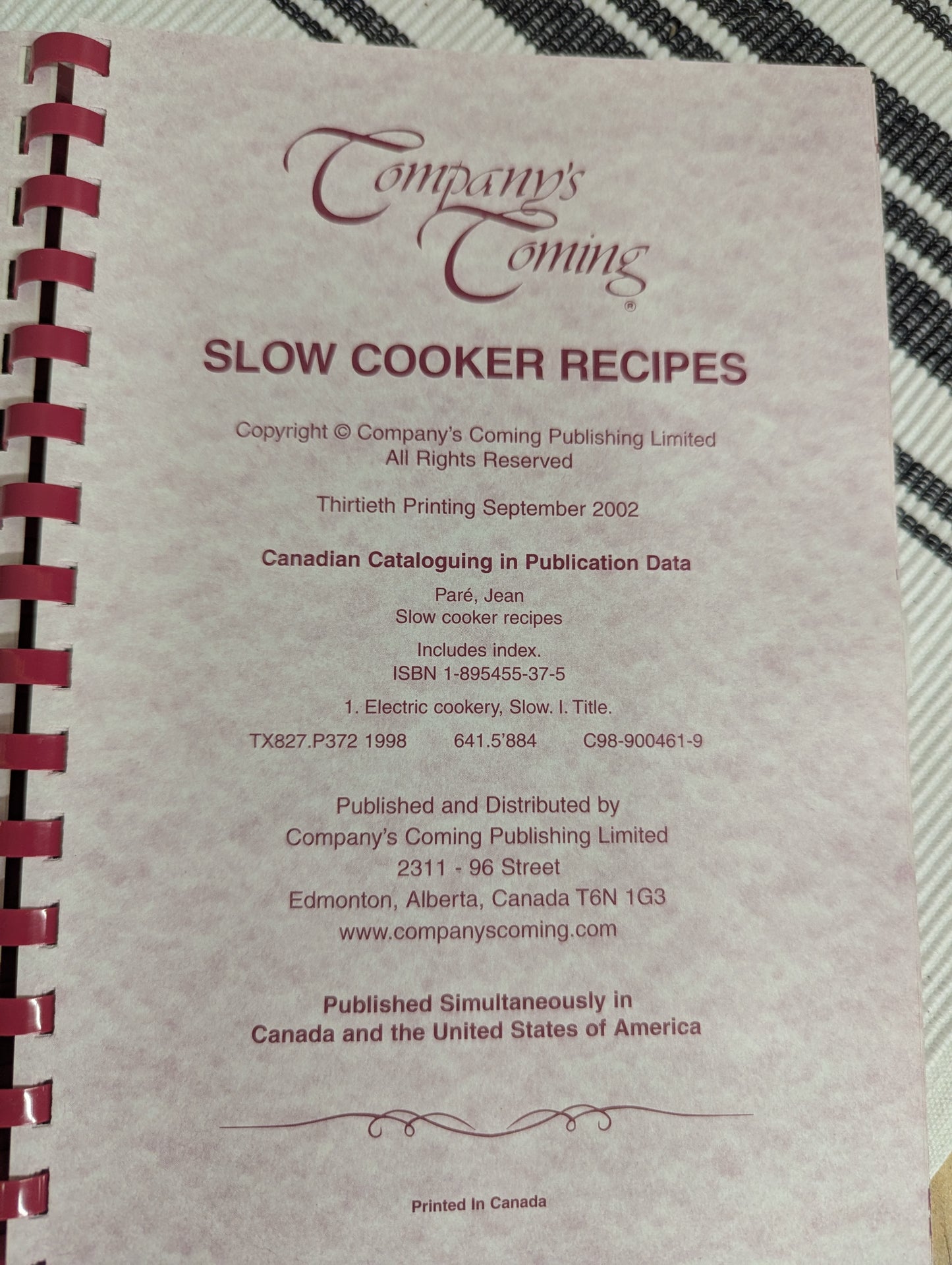 Companys Coming: Slow Cooker Recipes - Jean Pare
