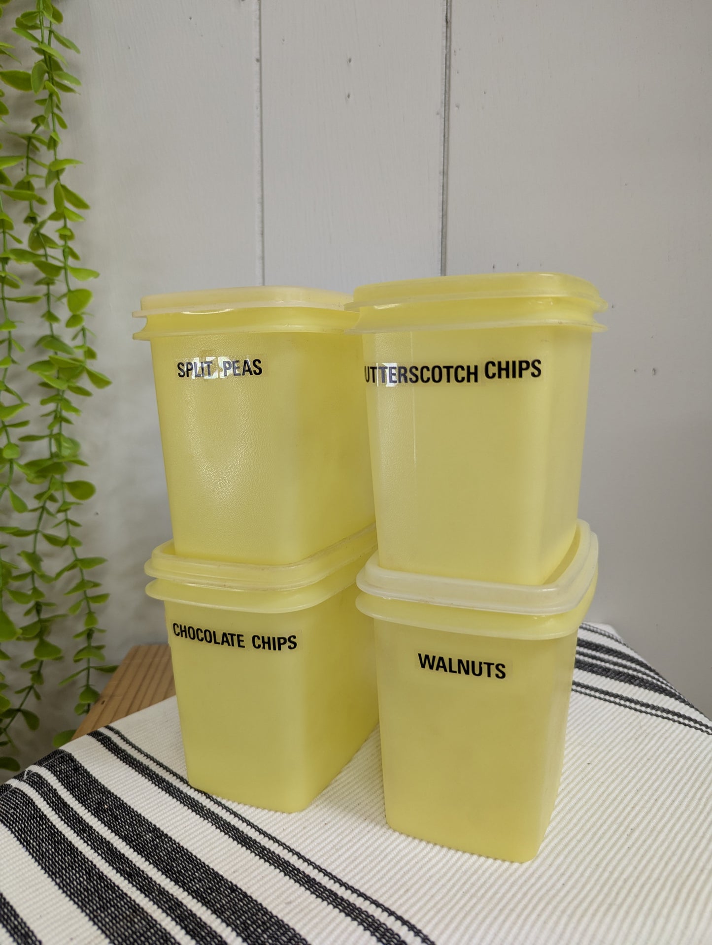 Set of Four Yellow Canisters