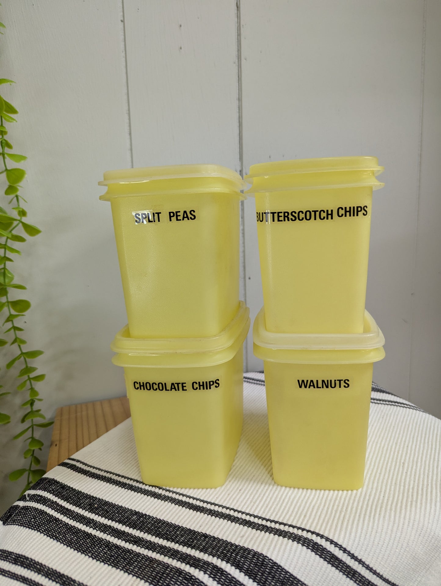 Set of Four Yellow Canisters