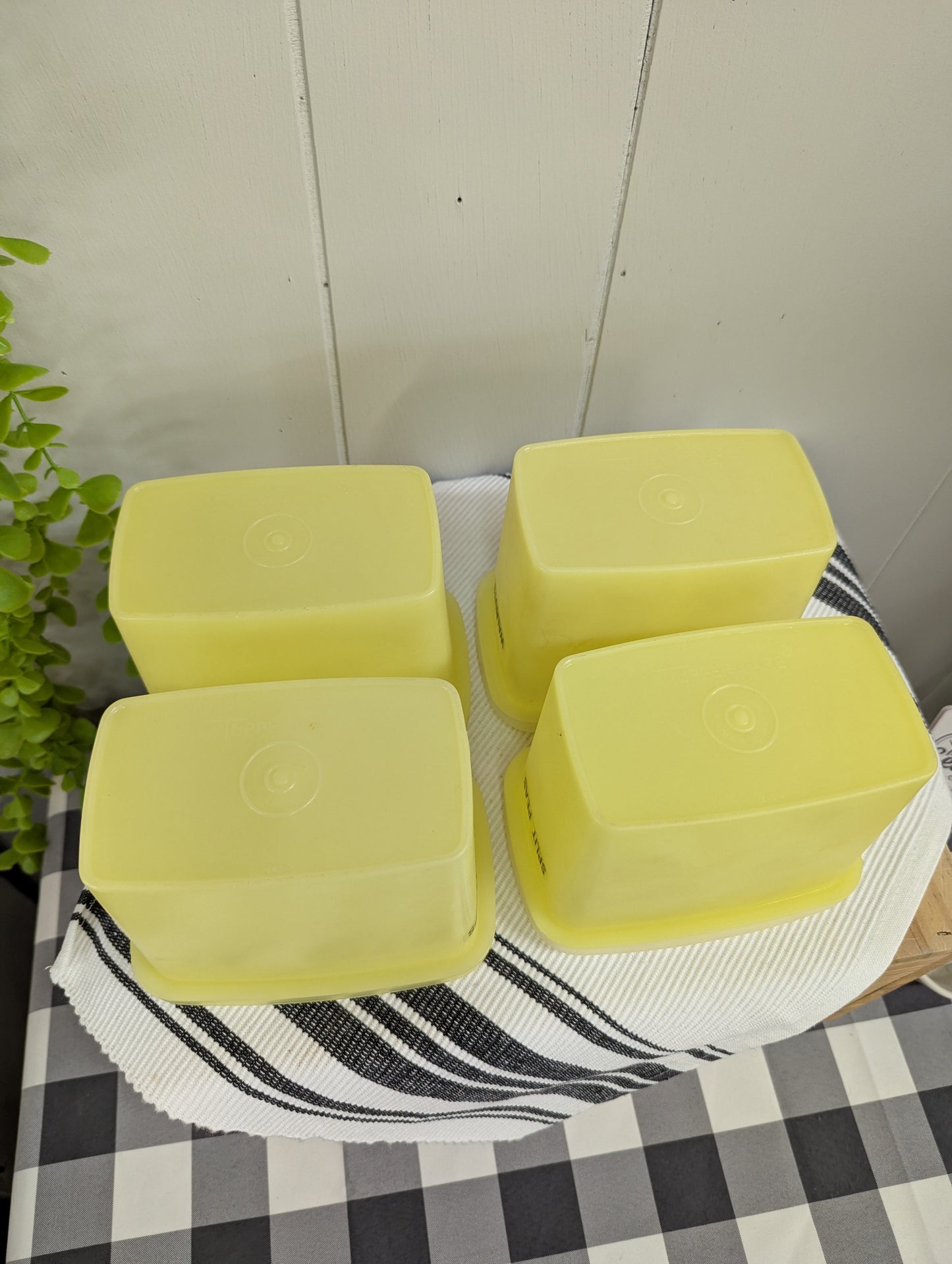 Set of Four Yellow Canisters