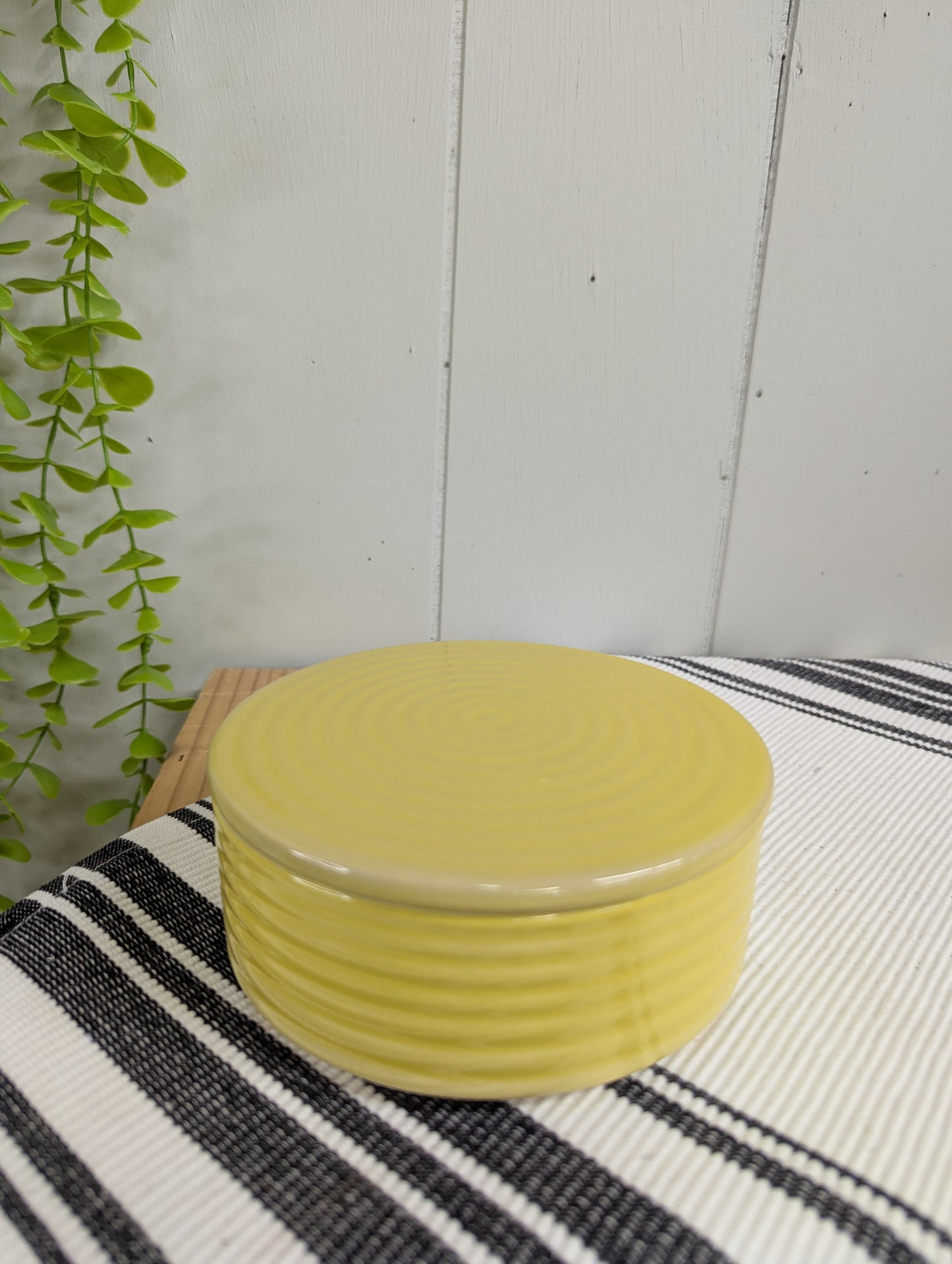 Yellow Ceramic Dish with Lid