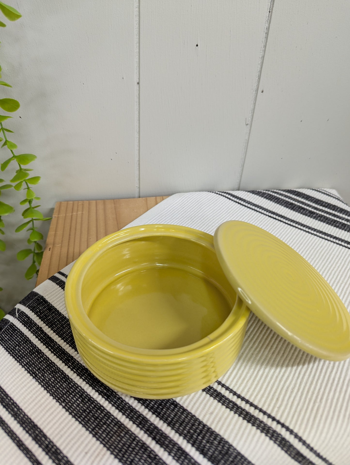 Yellow Ceramic Dish with Lid