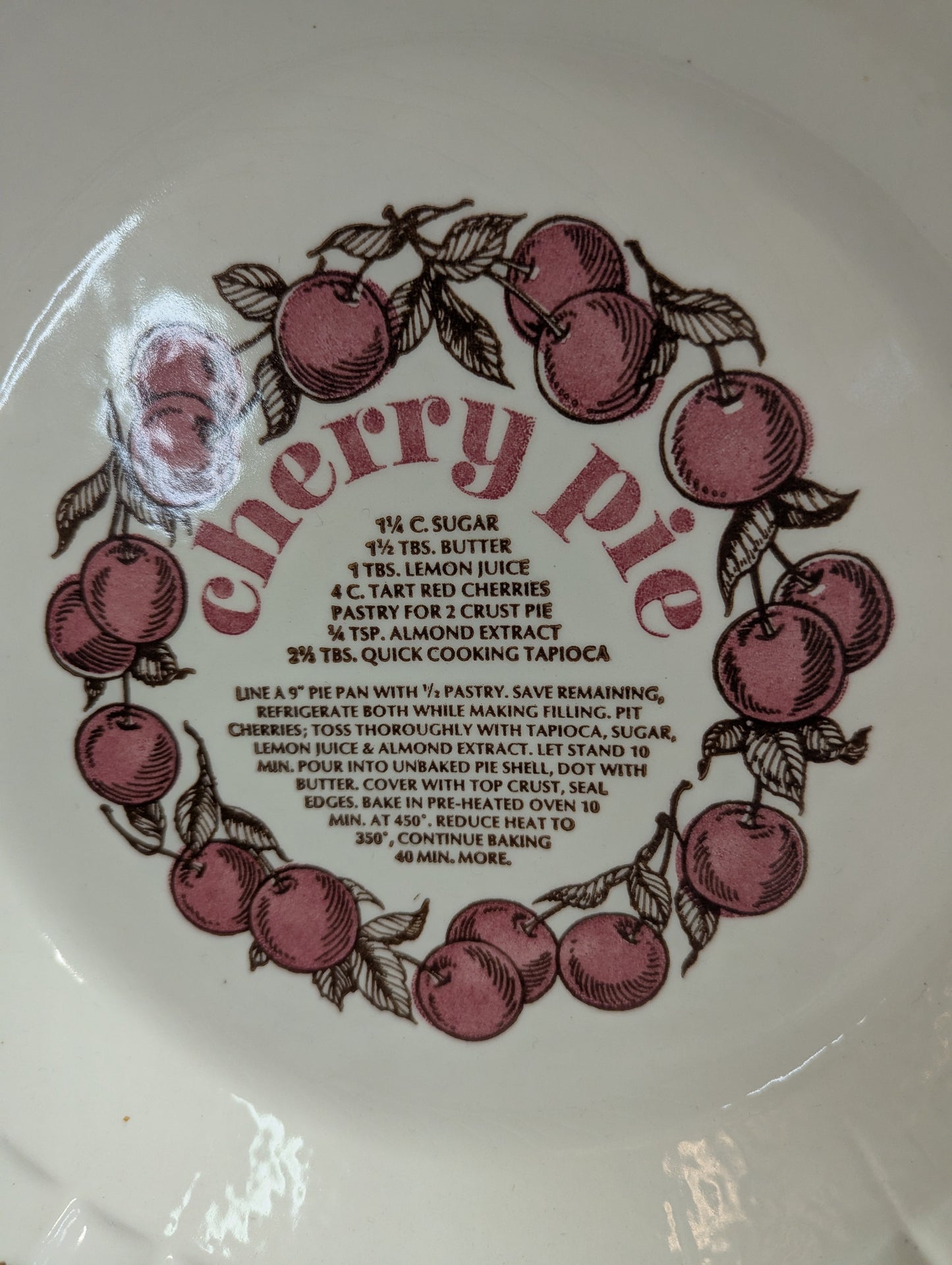 "Jeanette" Cherry Pie Plate