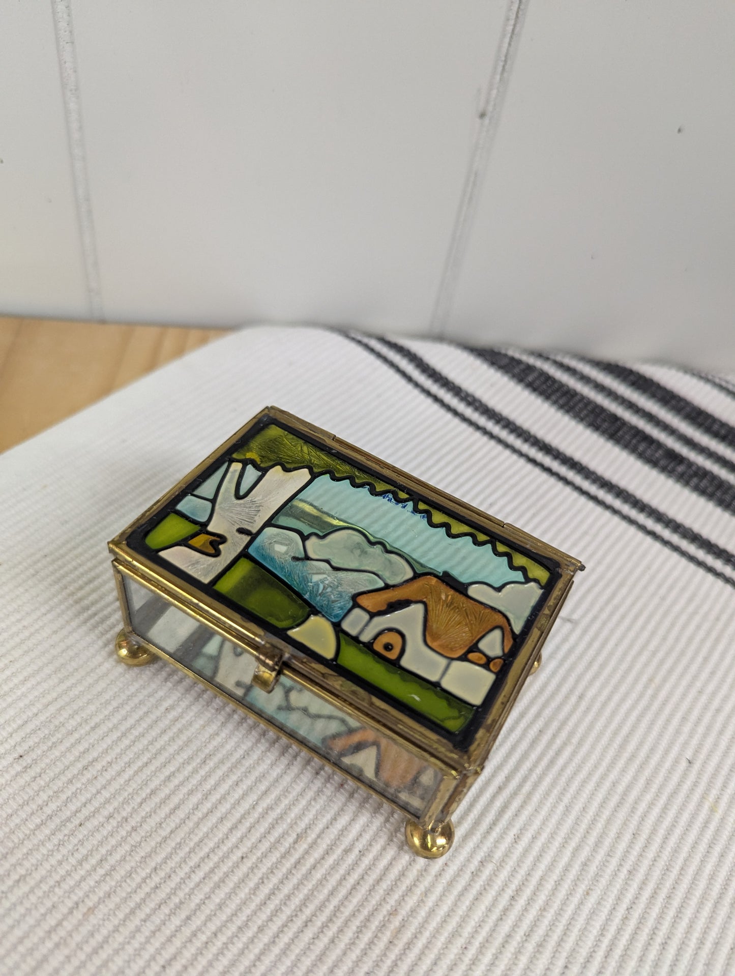 Small Stained Glass Style Trinket Box