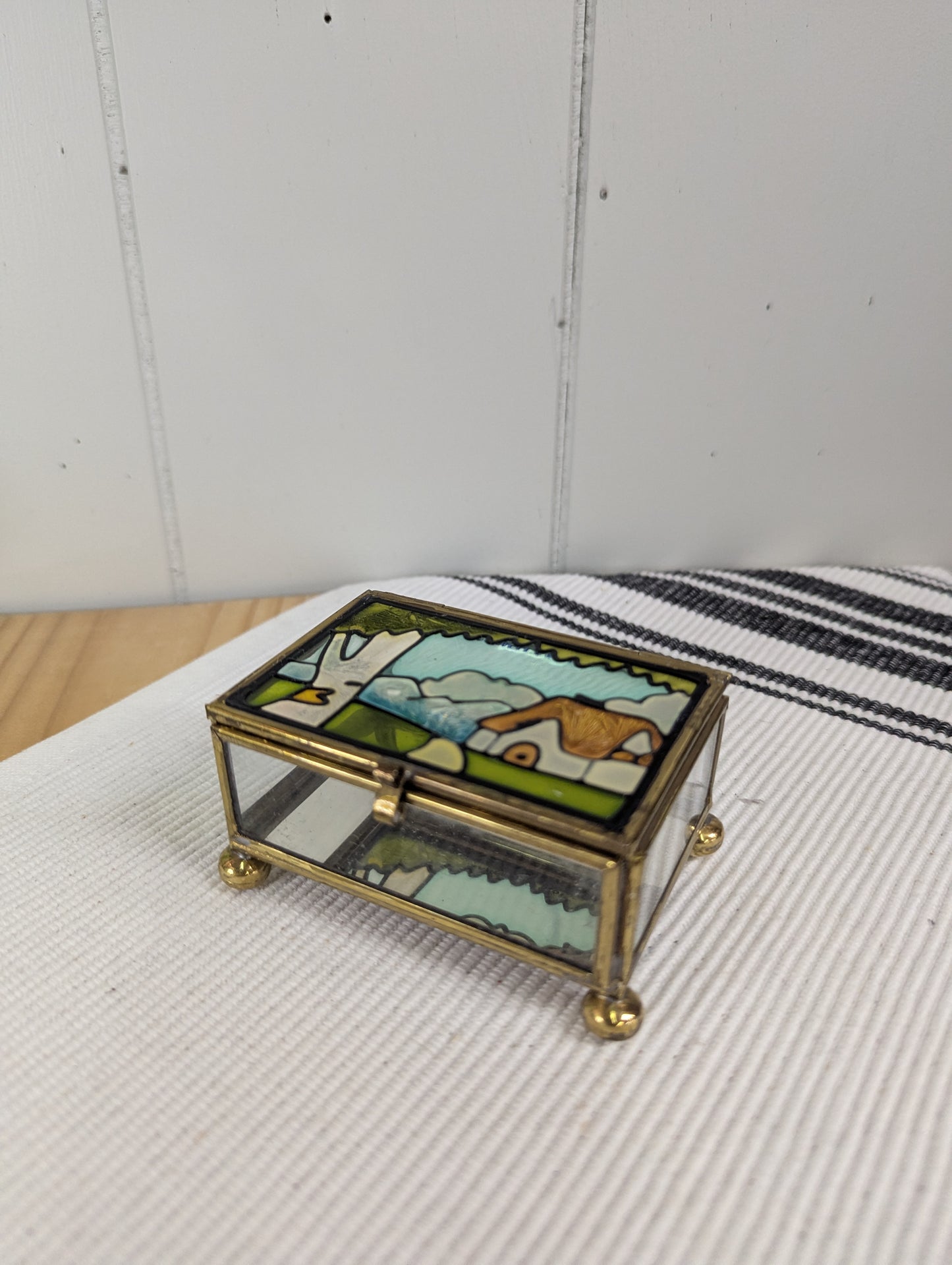 Small Stained Glass Style Trinket Box