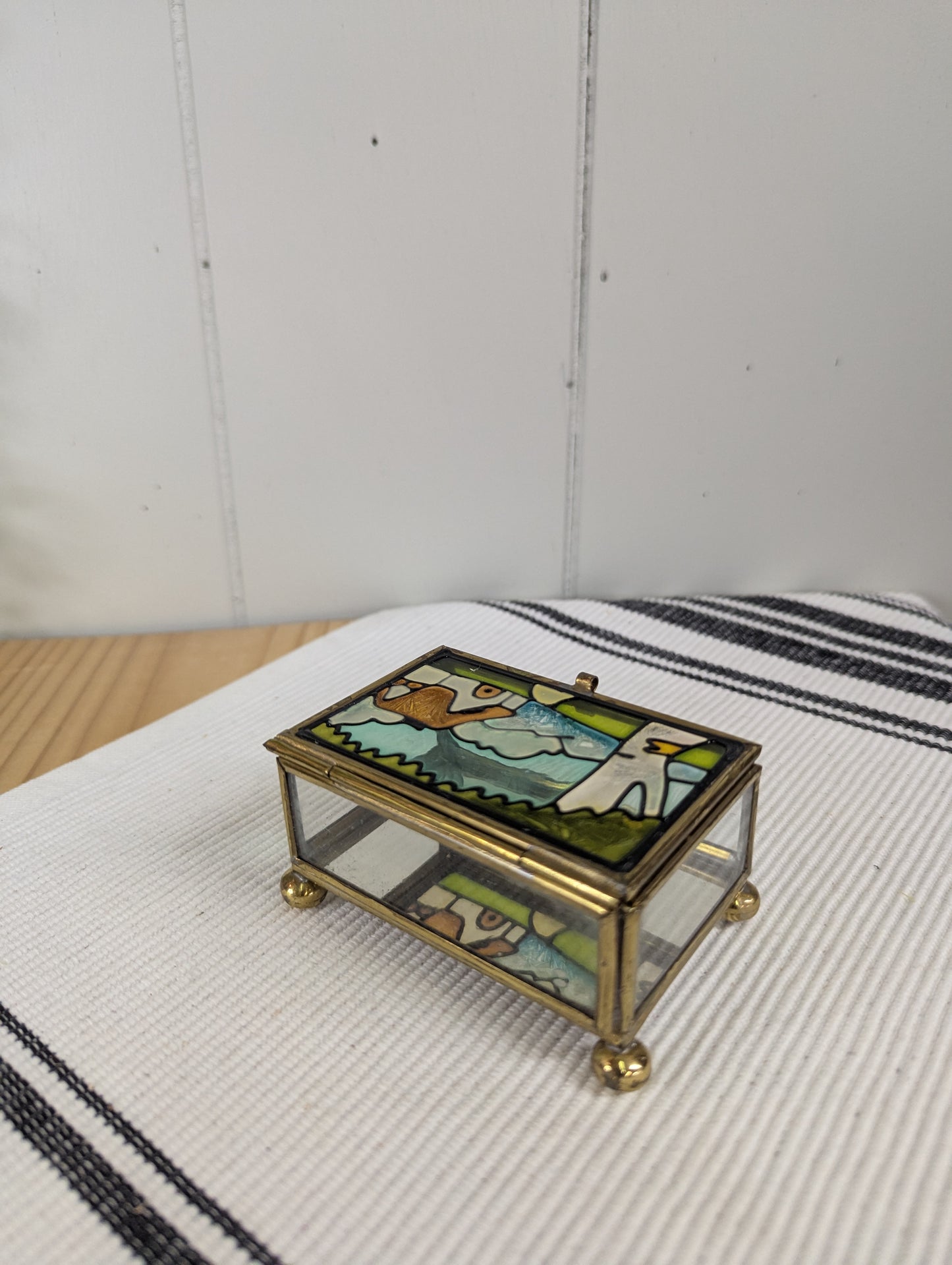 Small Stained Glass Style Trinket Box