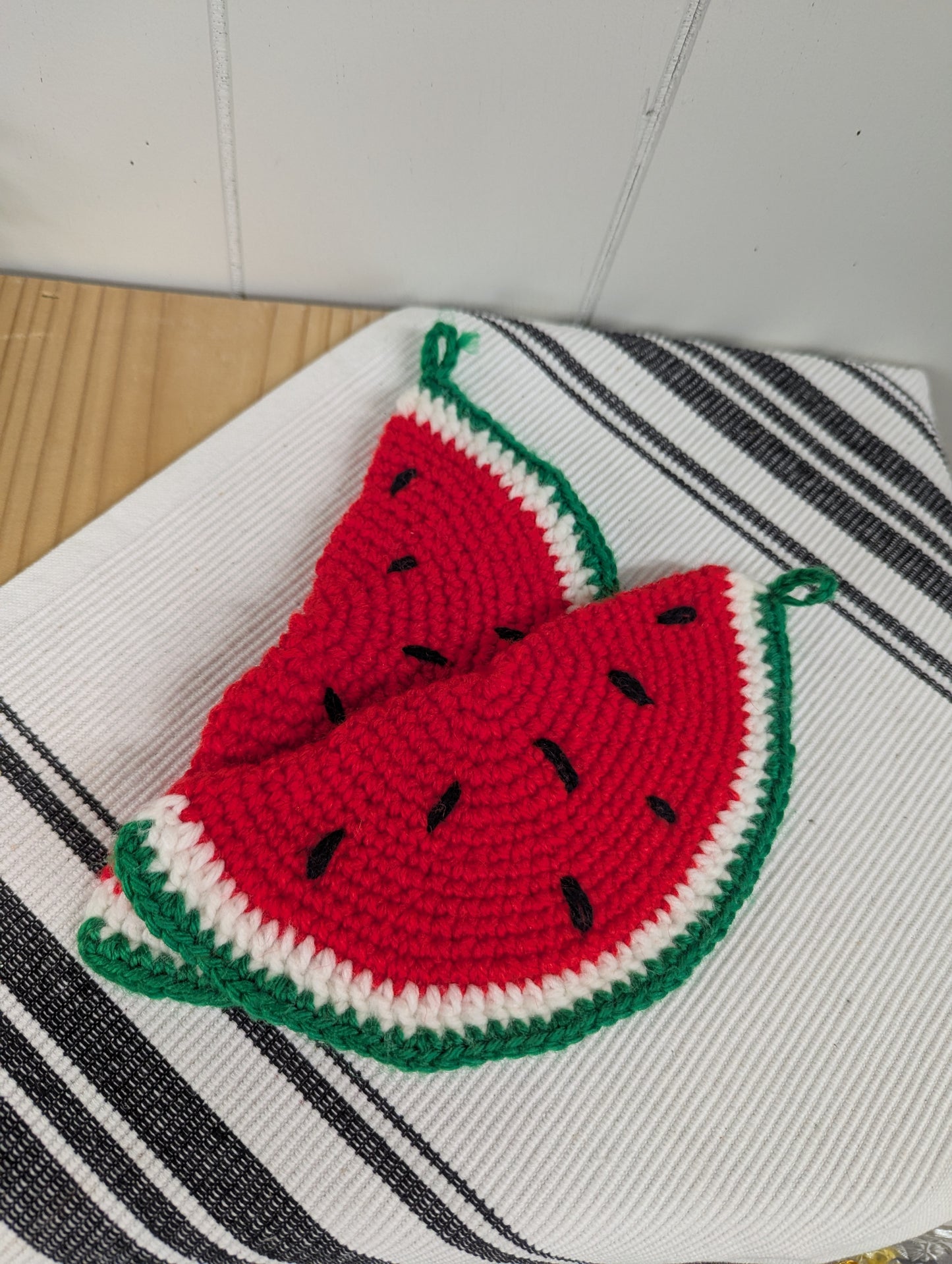 Handmade Crochet Watermelon Potholders