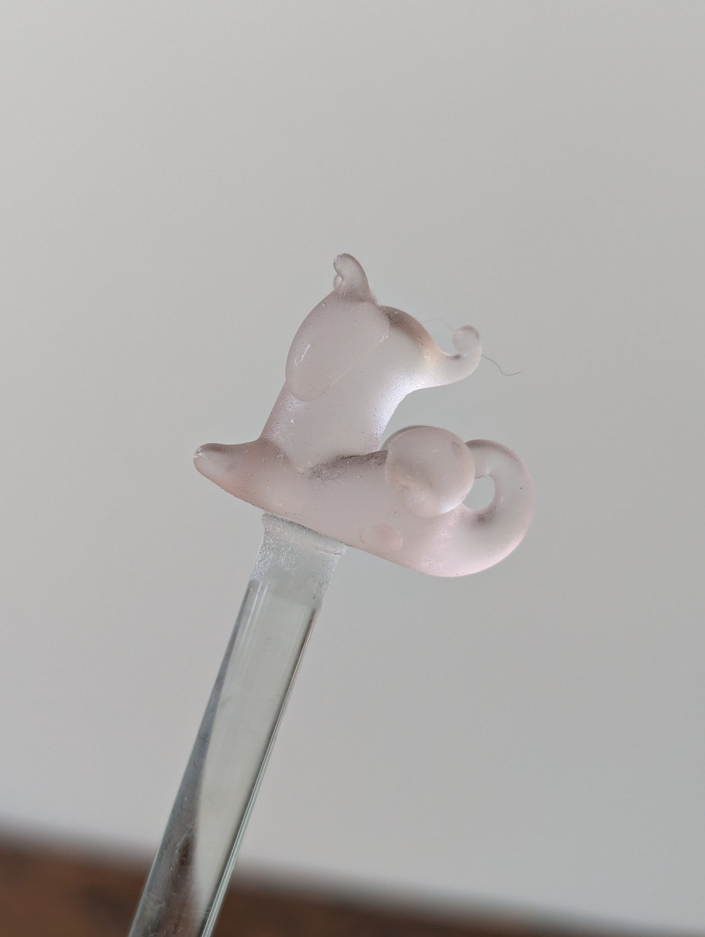 Elephant Topped Glass Swizzle Sticks