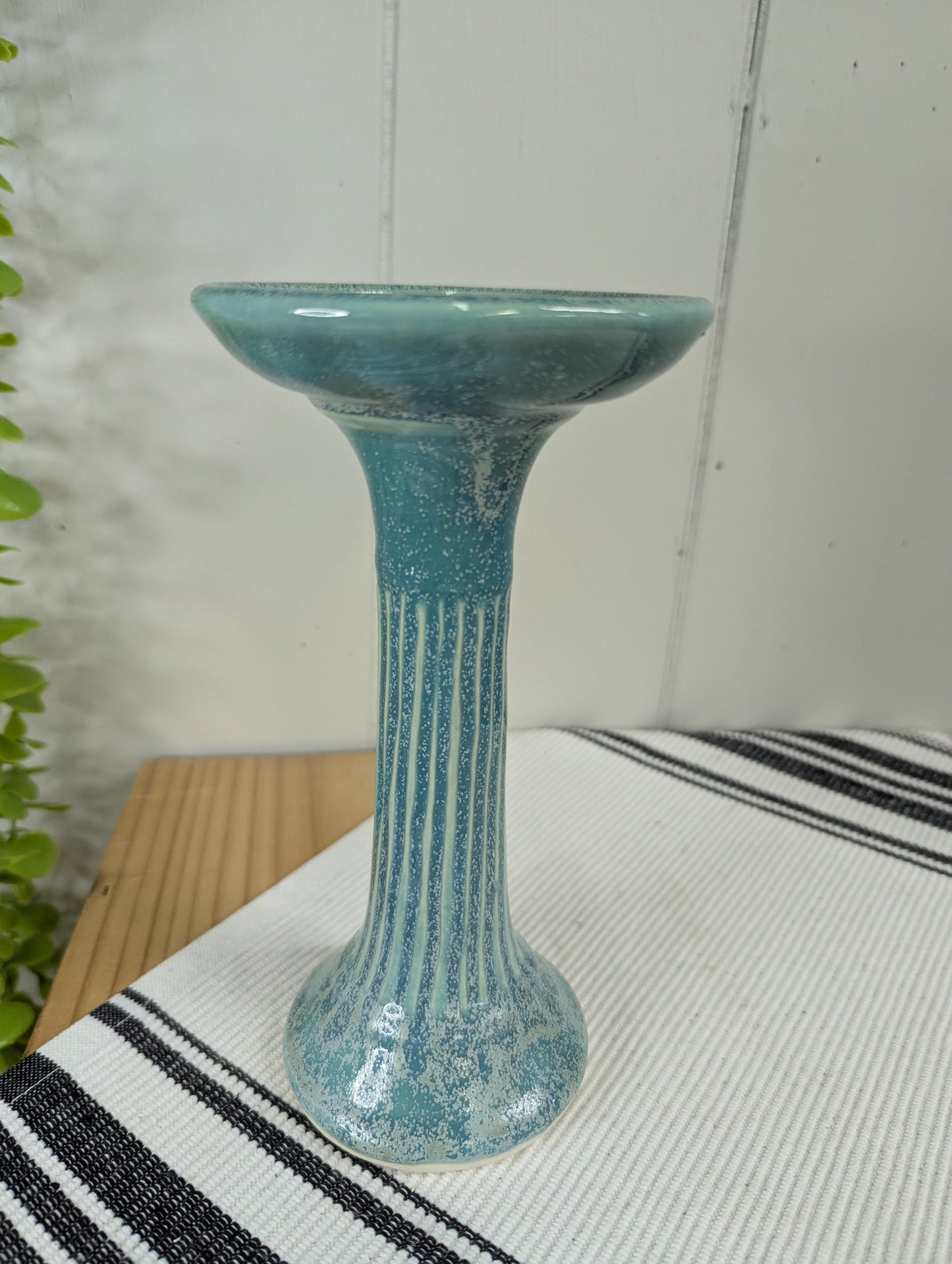 Blue Pillar Candle Holder