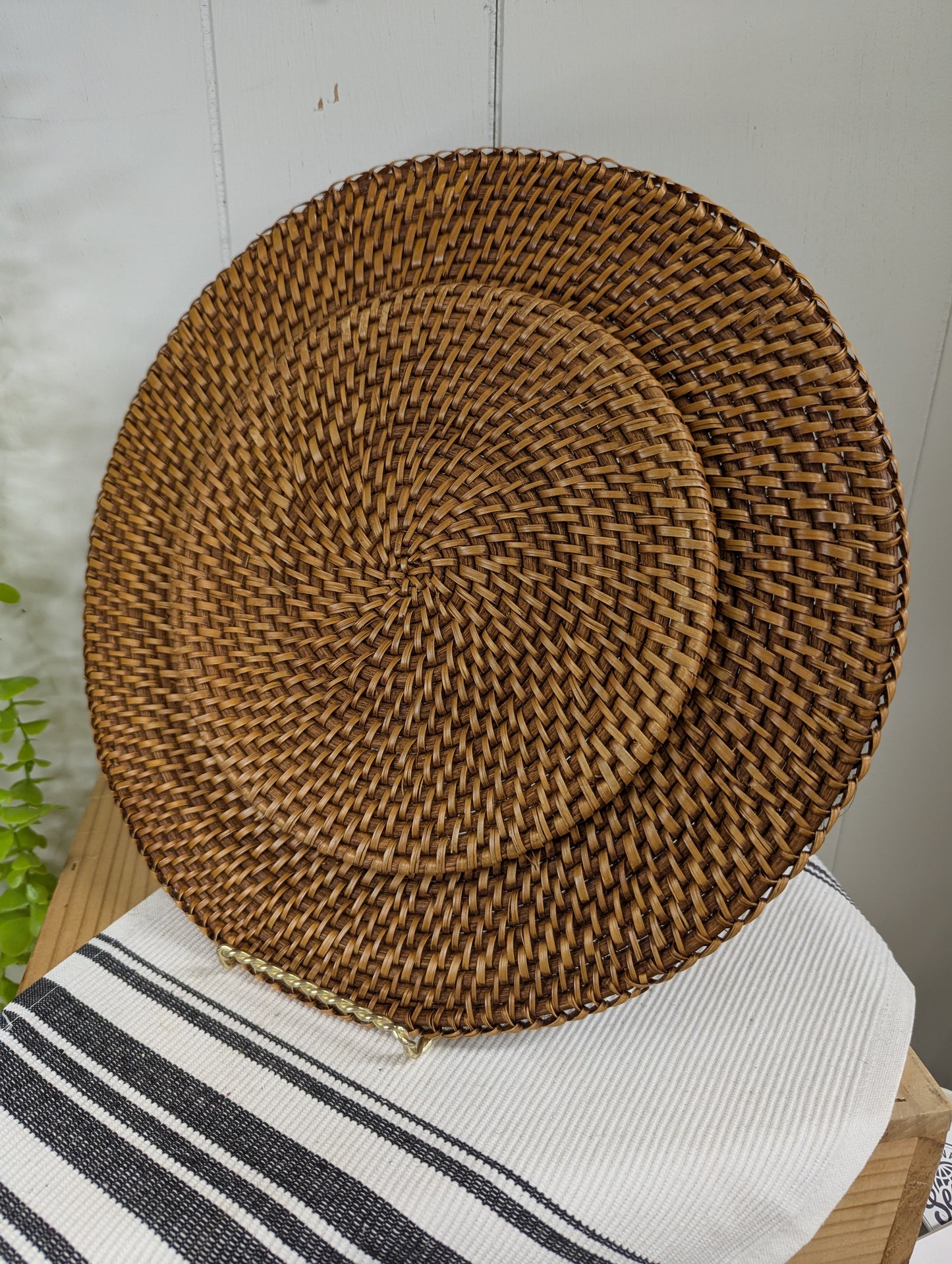 Set of Four Woven Charger Plates