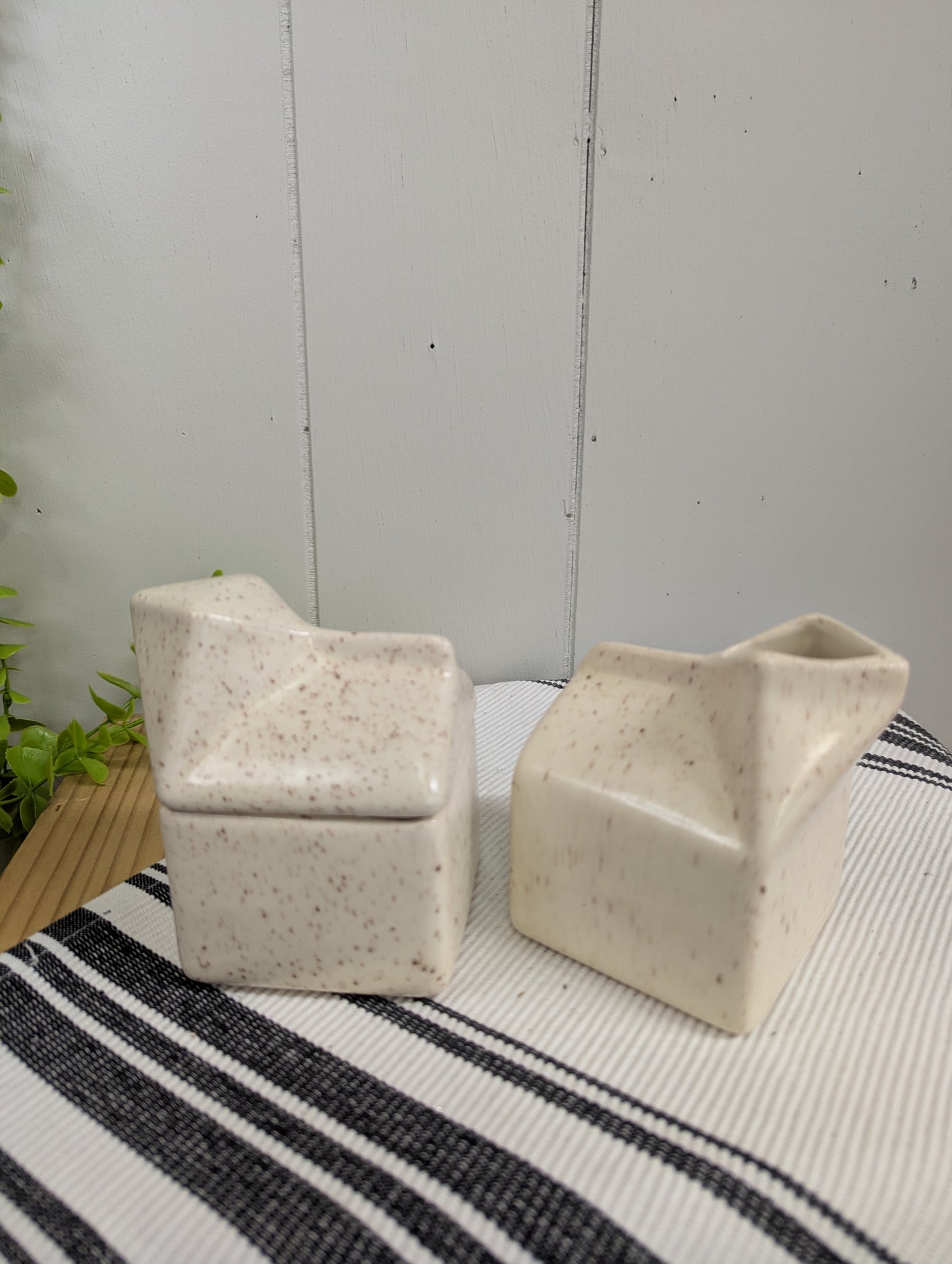 MCM Speckled Cream and Sugar Set