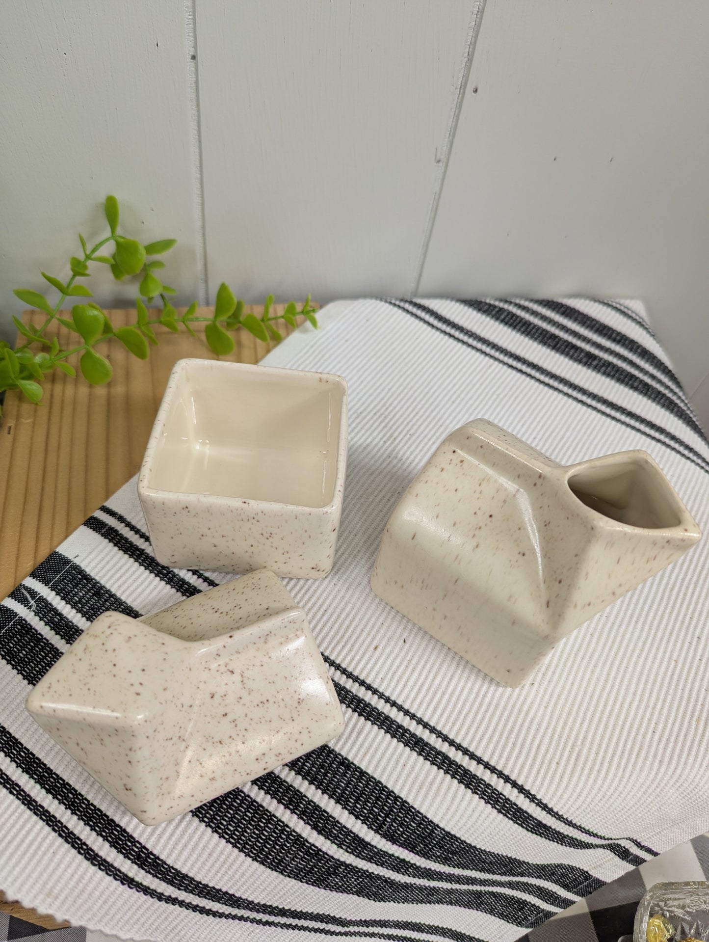 MCM Speckled Cream and Sugar Set
