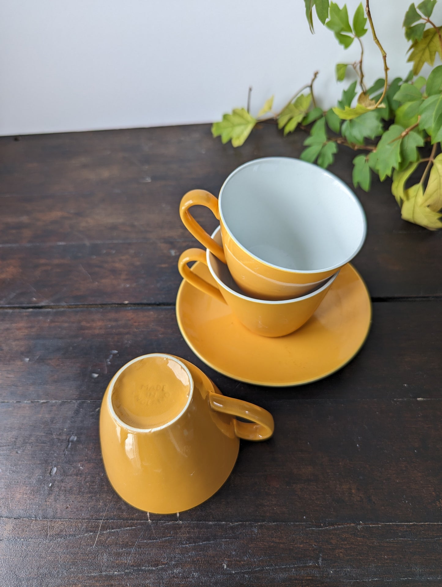 Myott's "China-Lyke" Golden Yellow Tea Cups and Saucer