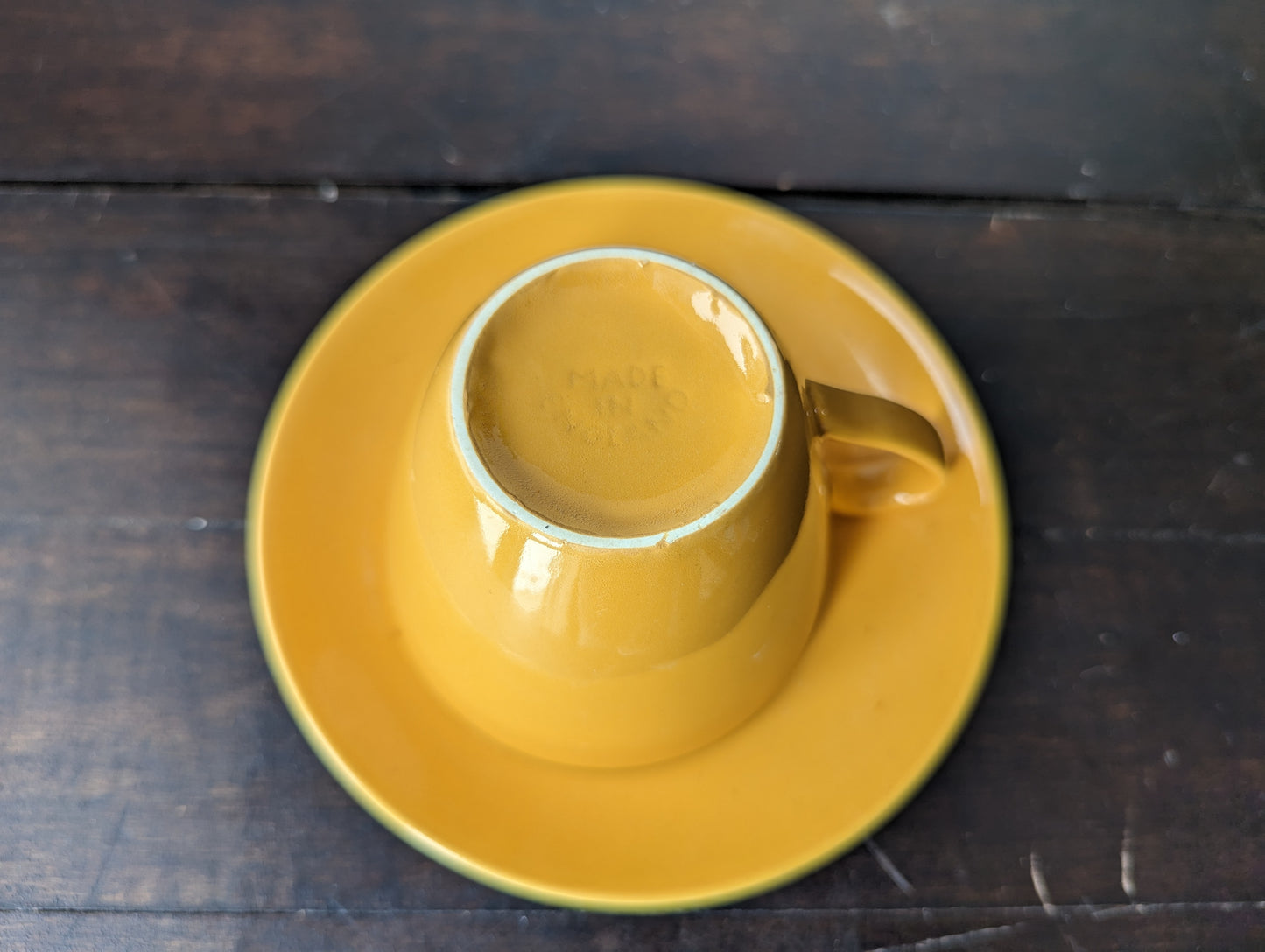 Myott's "China-Lyke" Golden Yellow Tea Cups and Saucer