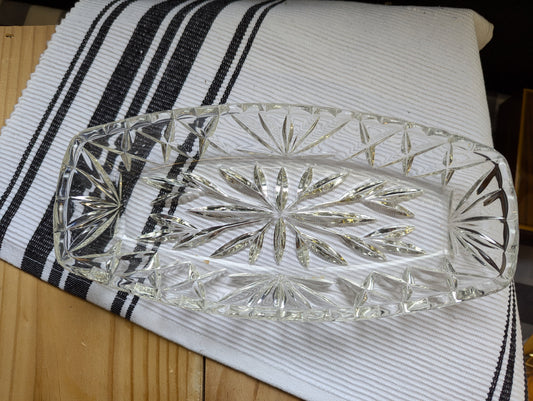 Wheat Cross Pattern Glass Dish