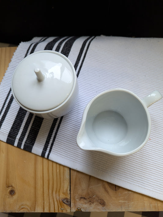 White Cream and Sugar Serving Dishes
