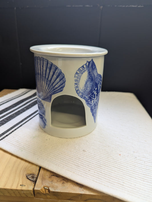 Tabletop Dip/Butter Warmer with Royal Blue Seashells